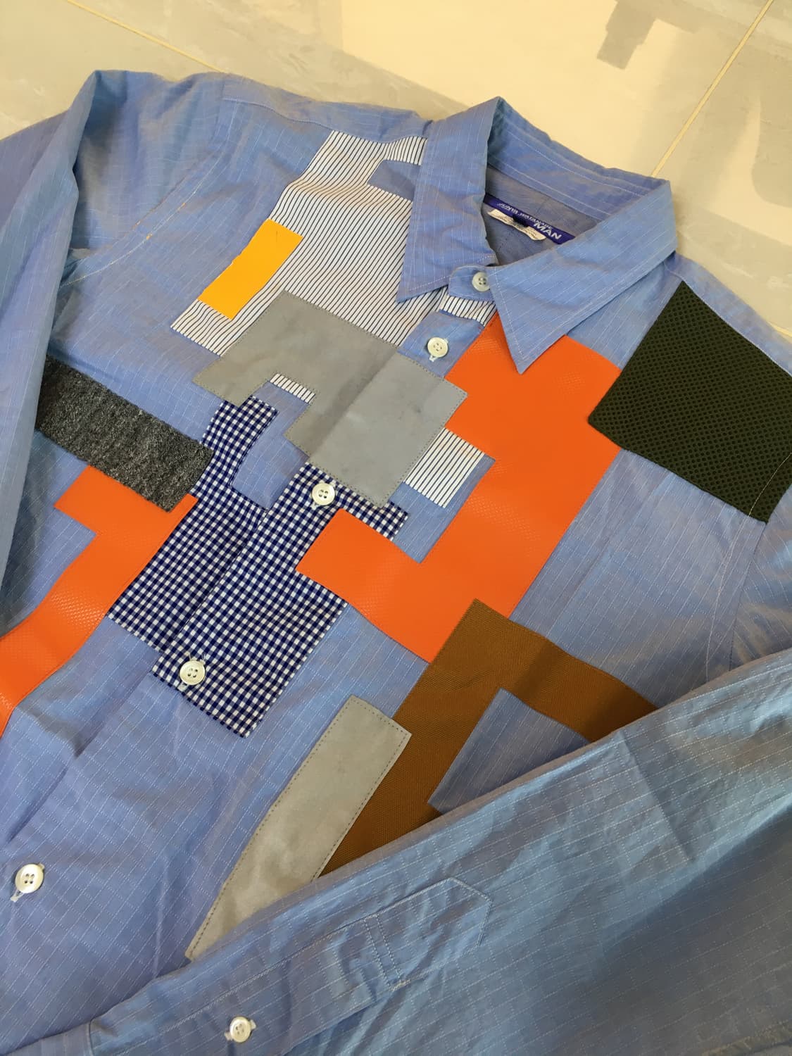 준야 와나타베 꼼데가르송 패치워크 셔츠 상품이미지2