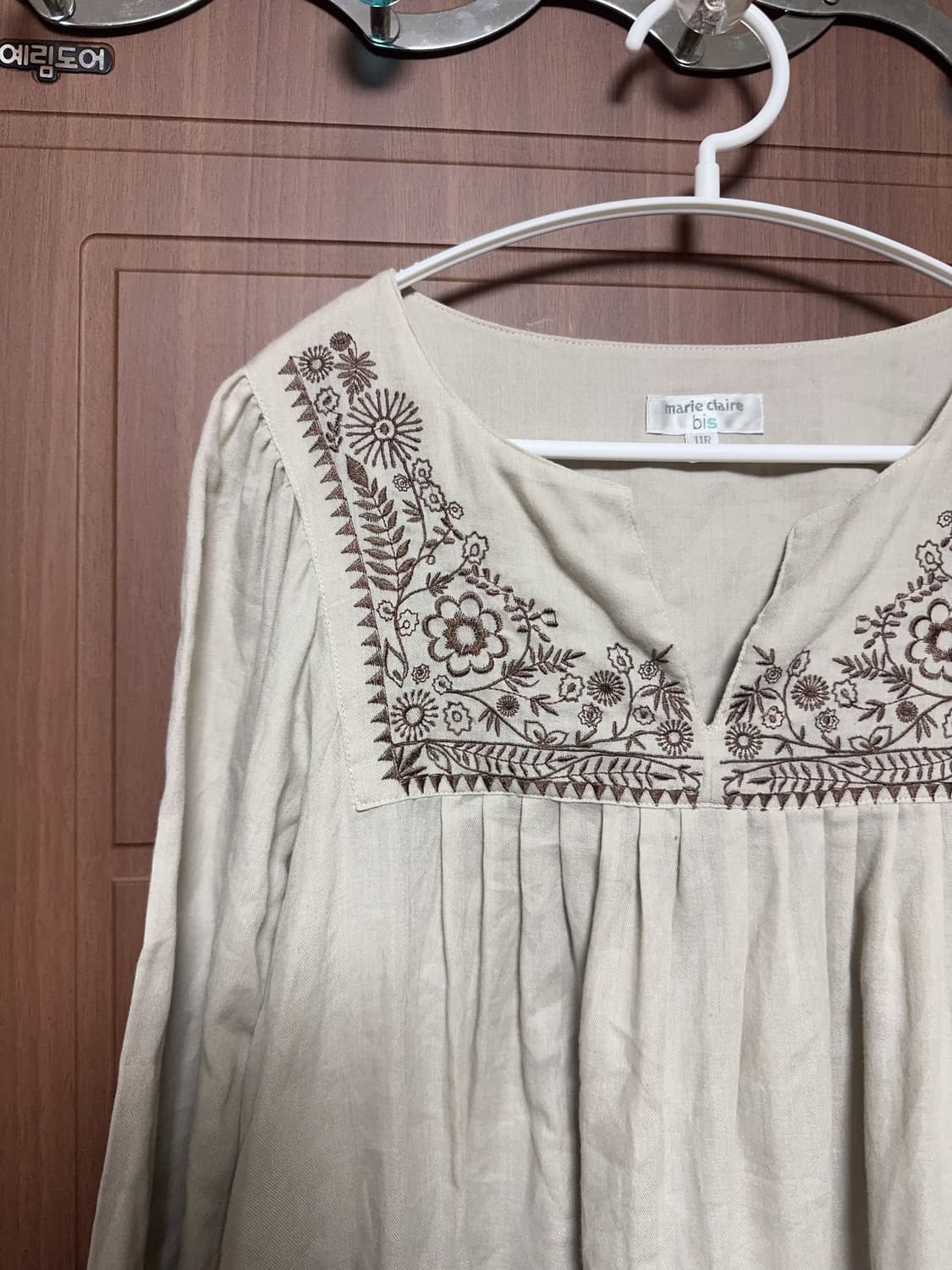 모리걸 하구미 히피 일본 빈티지 꽃무늬 자수 롱 블라우스 셔츠 상품이미지2