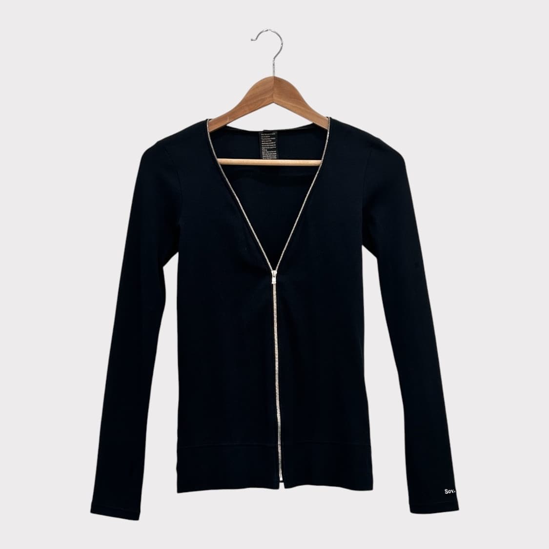 Sov. 롱 슬리브 가벼운 집업 가디건 블랙 Japan 상품이미지1