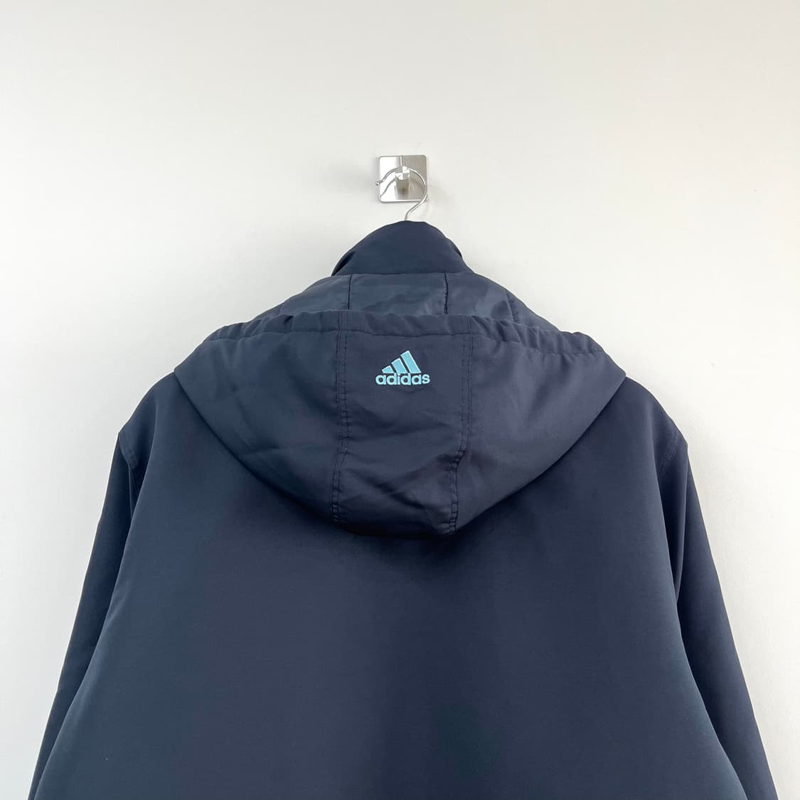 아디다스 하늘색 삼선 네이비 패딩 수트 자켓 상품이미지5