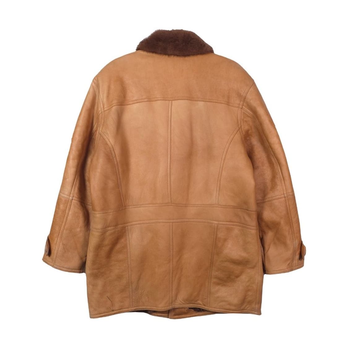 LESSOR 리얼 양가죽 양털 무스탕 자켓 카멜 2XL 상품이미지2