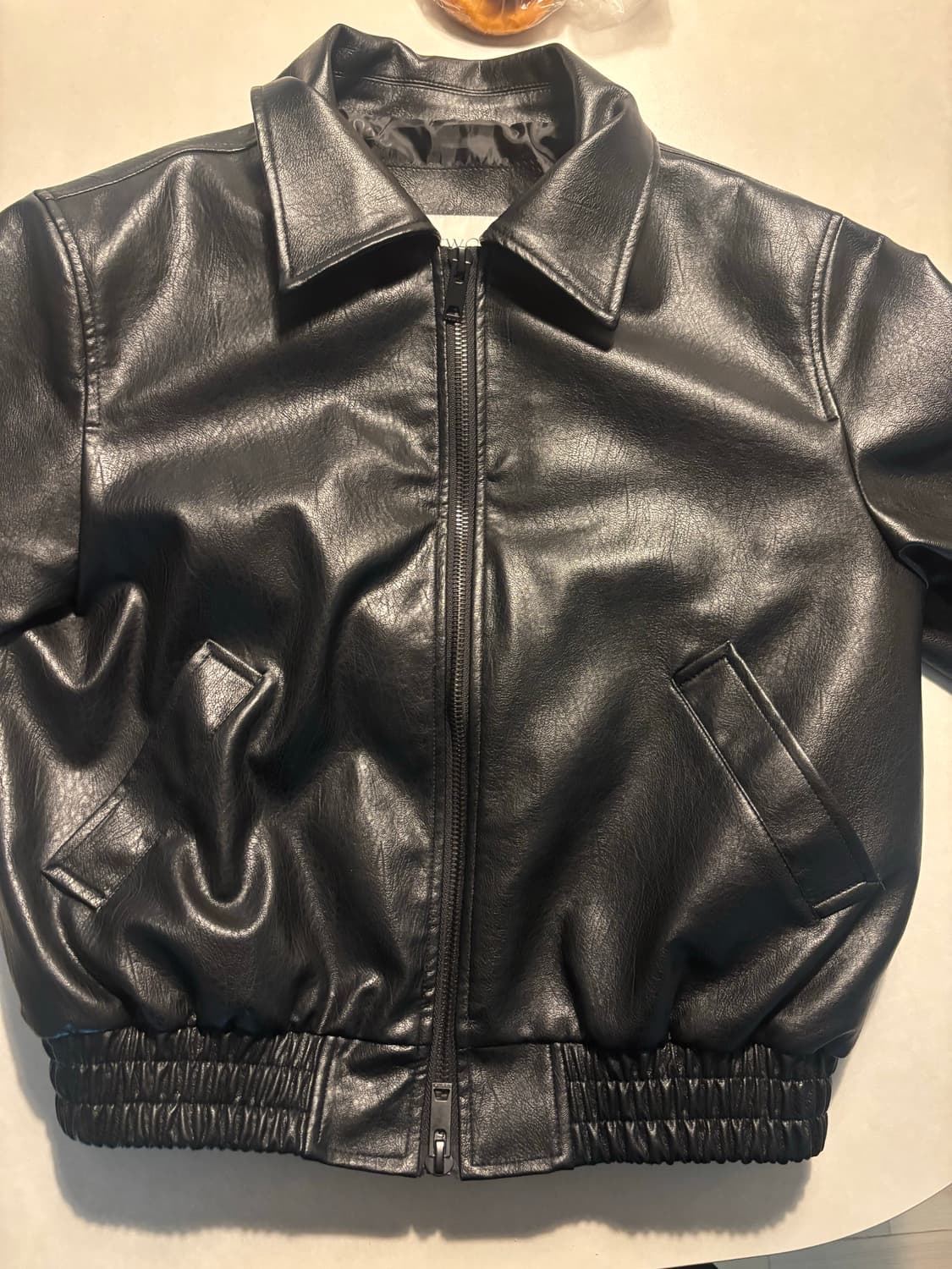 브이투 크롭 레더자켓 상품이미지4