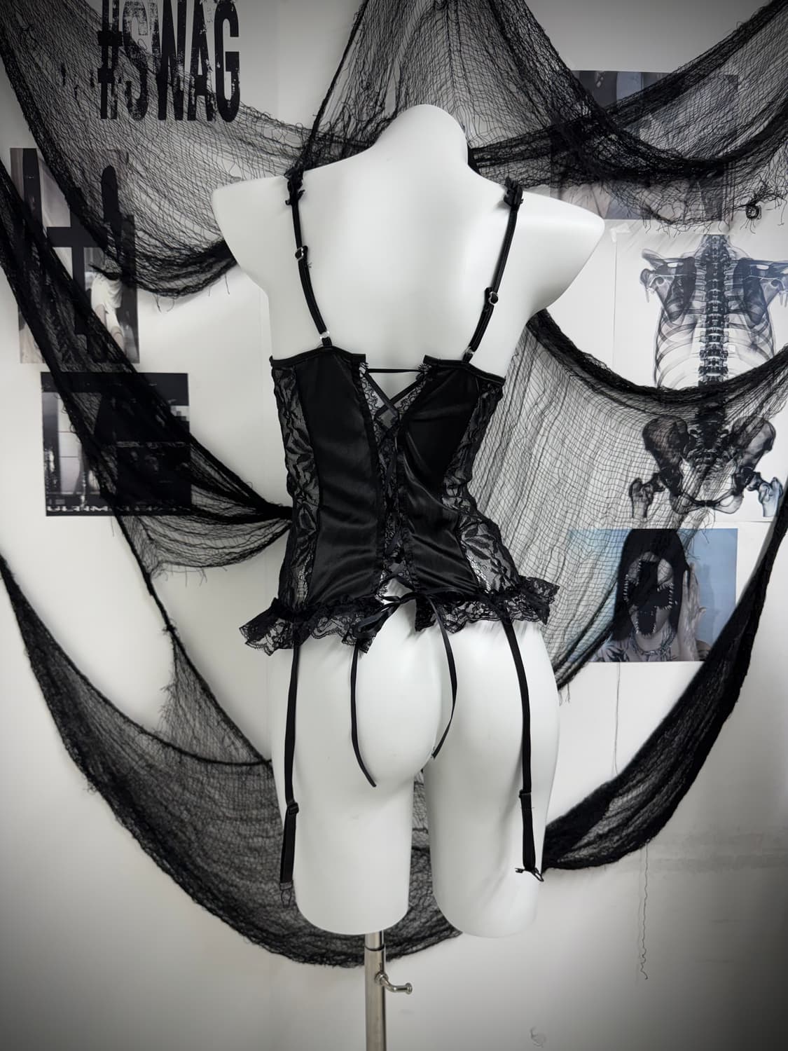 Lace ruffle black lingerie 상품이미지6