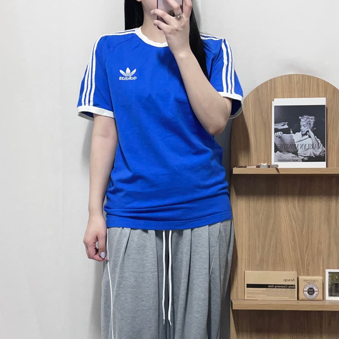 [정품] 아디다스 블루 삼선 반팔티 [ M ] 상품이미지2