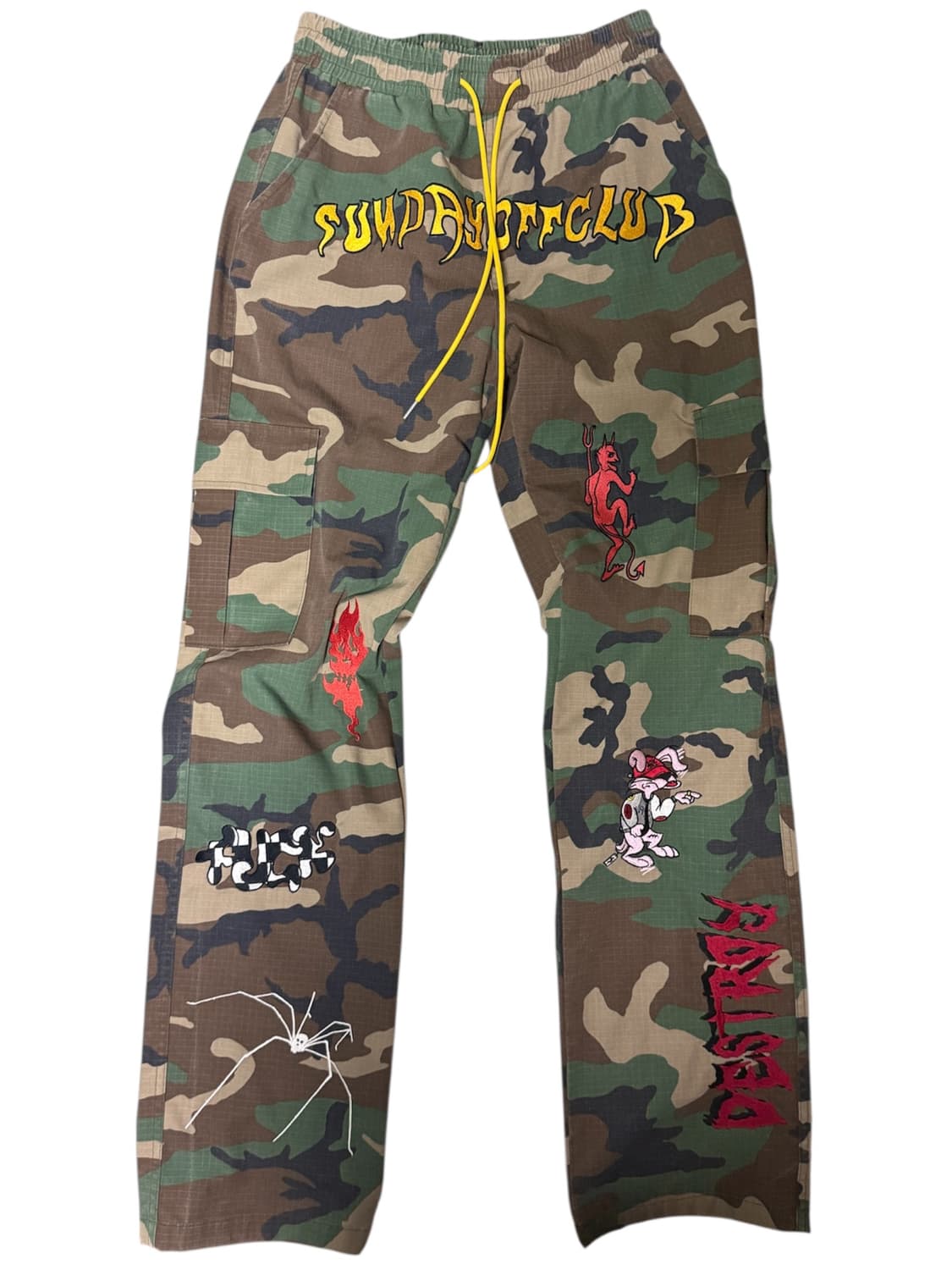 선데이오프클럽 자수 카모팬츠 상품이미지1