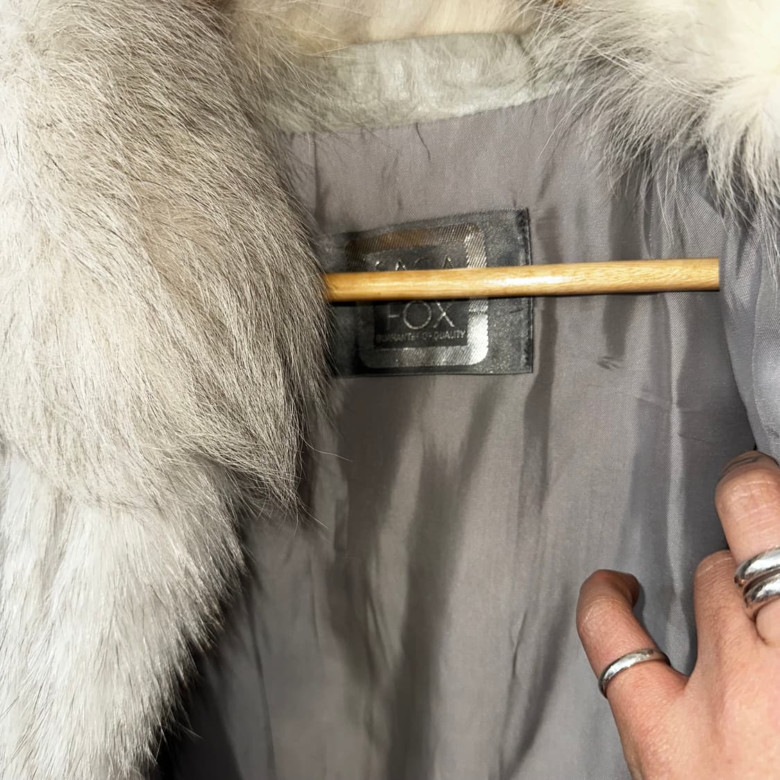 화이트 사가폭스 퍼자켓M-L 상품이미지3