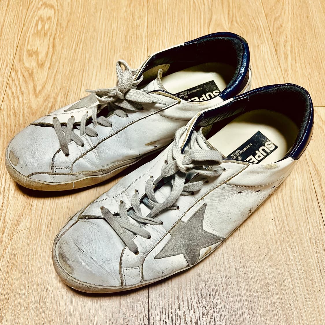 골든구스 슈퍼스타 화이트 크림 블루탭 42 상품이미지1