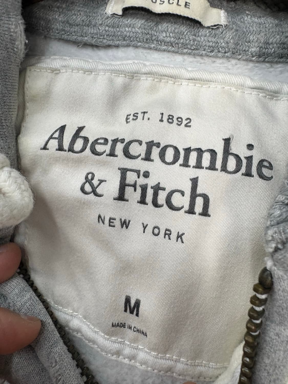 아베크롬비 그레이 빅스펠로고 후드집업 A3155 상품이미지5