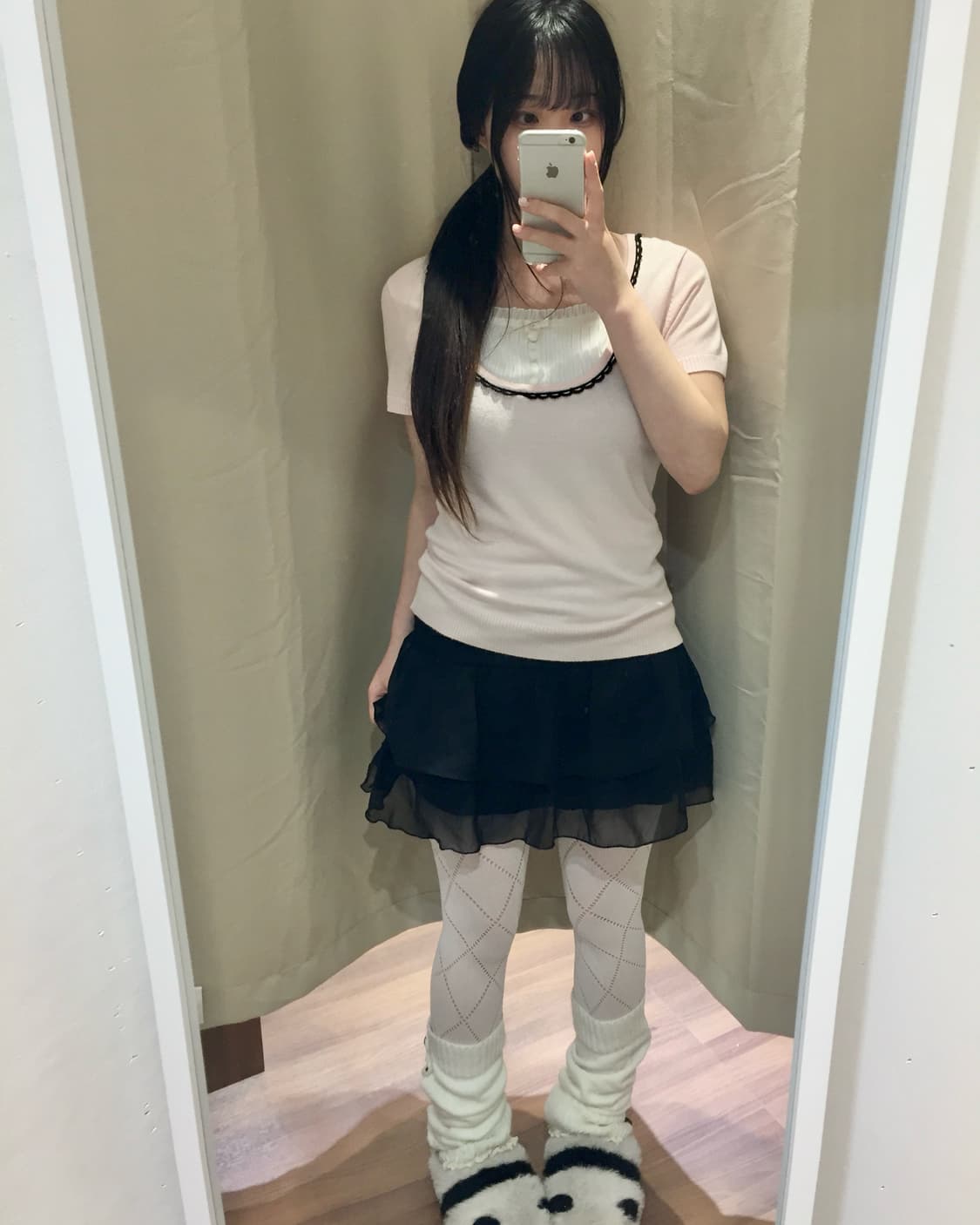 베이비핑크 레이스 로걀 탑 🍧🎀 상품이미지1