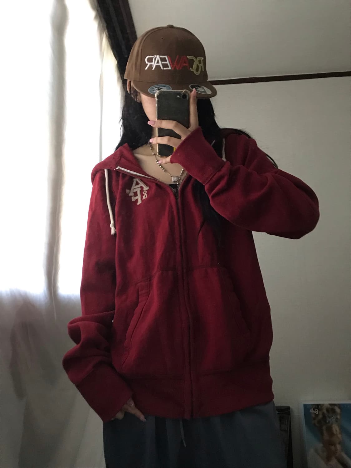 아베크롬비 딥레드 후드집업 상품이미지2