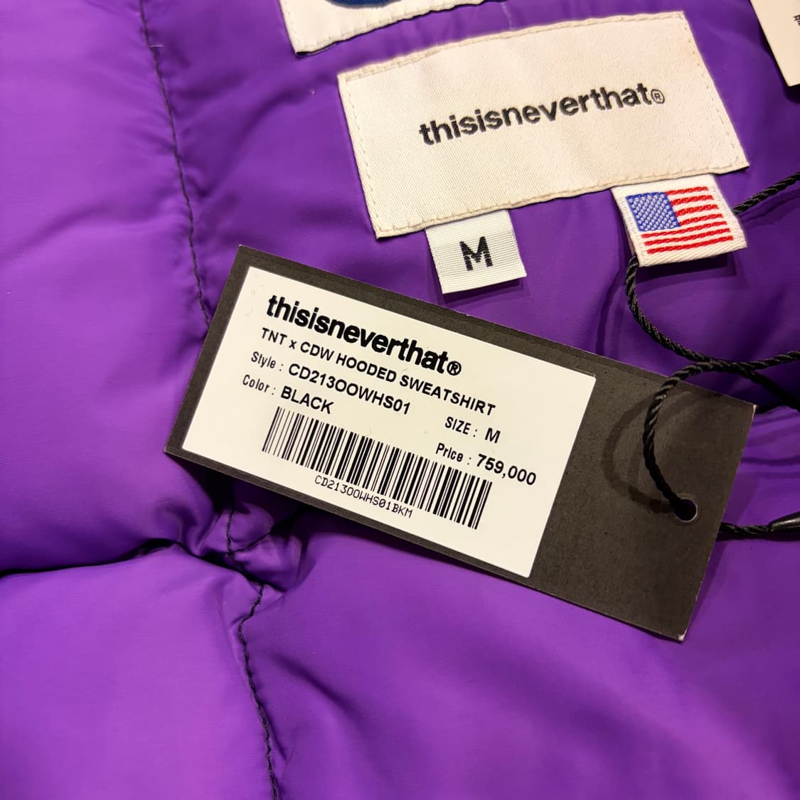 [M] 디스이즈네버댓 크레센트 다운 웍스 블랙/퍼플 다운 패딩 B592 상품이미지6