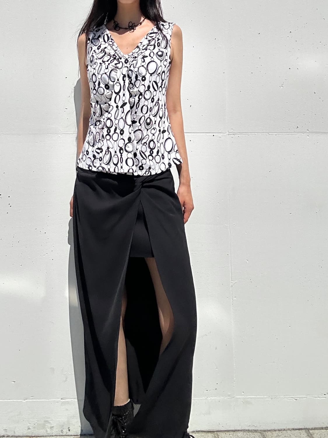 Twist mini & long skirt / black 상품이미지8