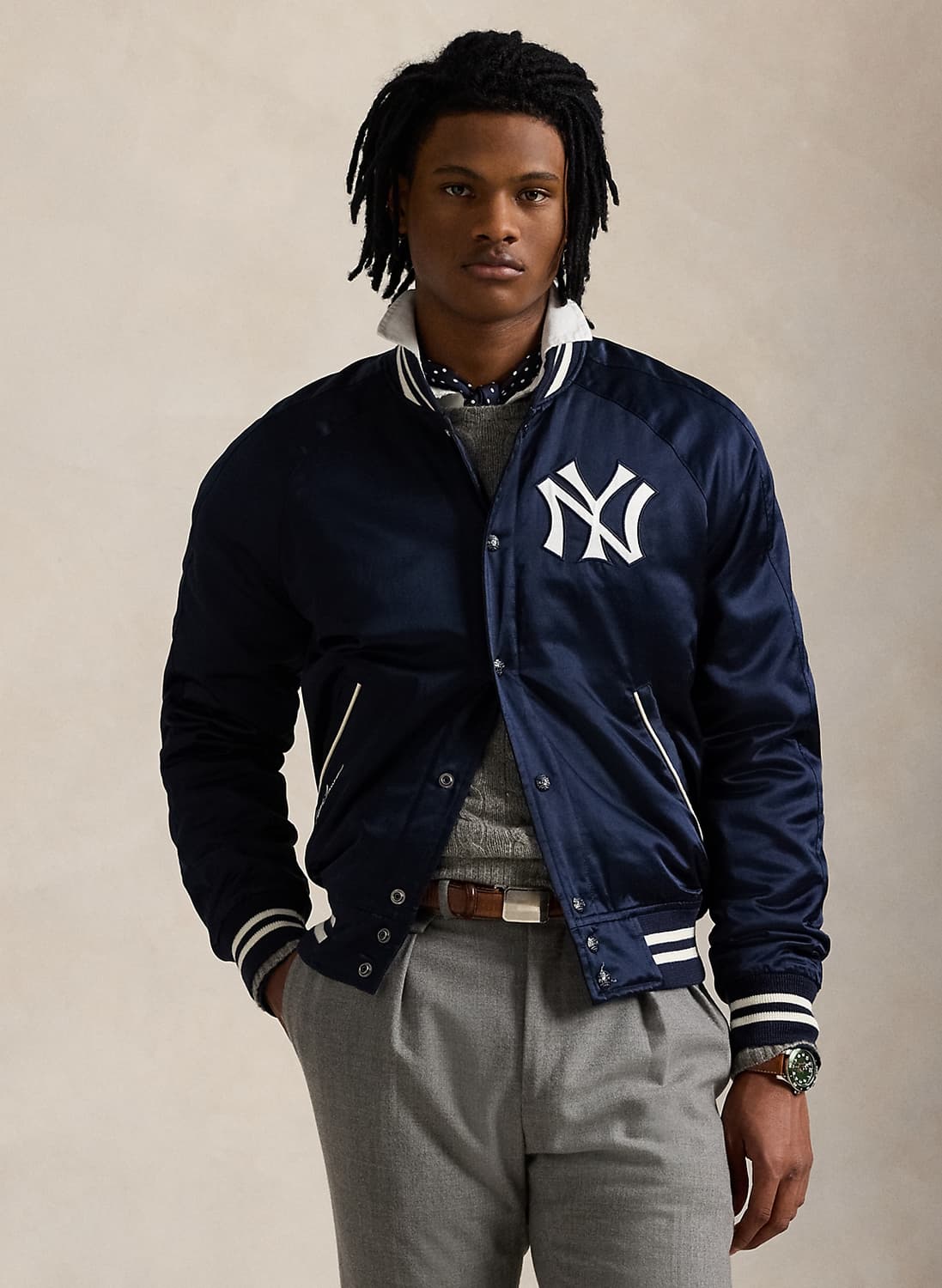 폴로 랄프로렌 NY 양키스 바시티 새틴 자켓 XXL 새상품 상품이미지9