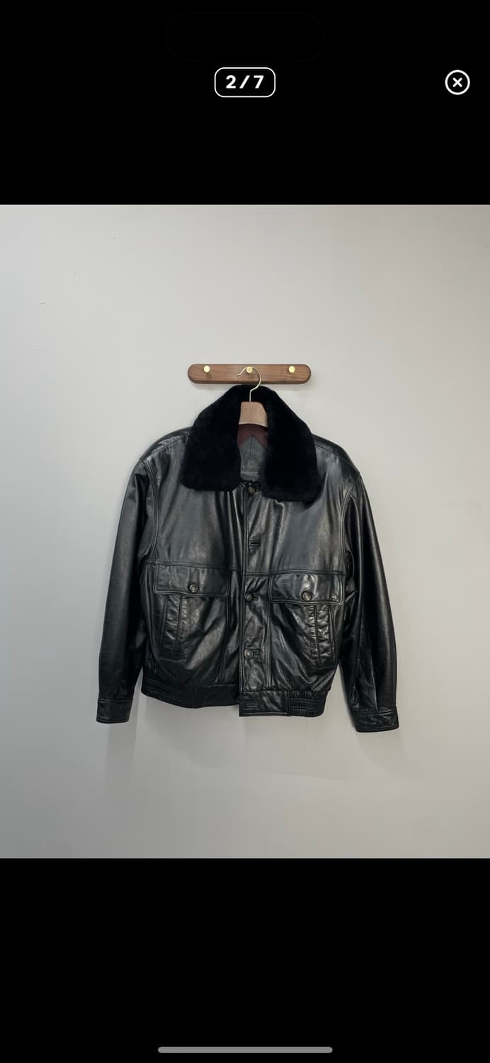 빈티지 블랙 레더자켓 (퍼 탈부착 가능) A2965 상품이미지2
