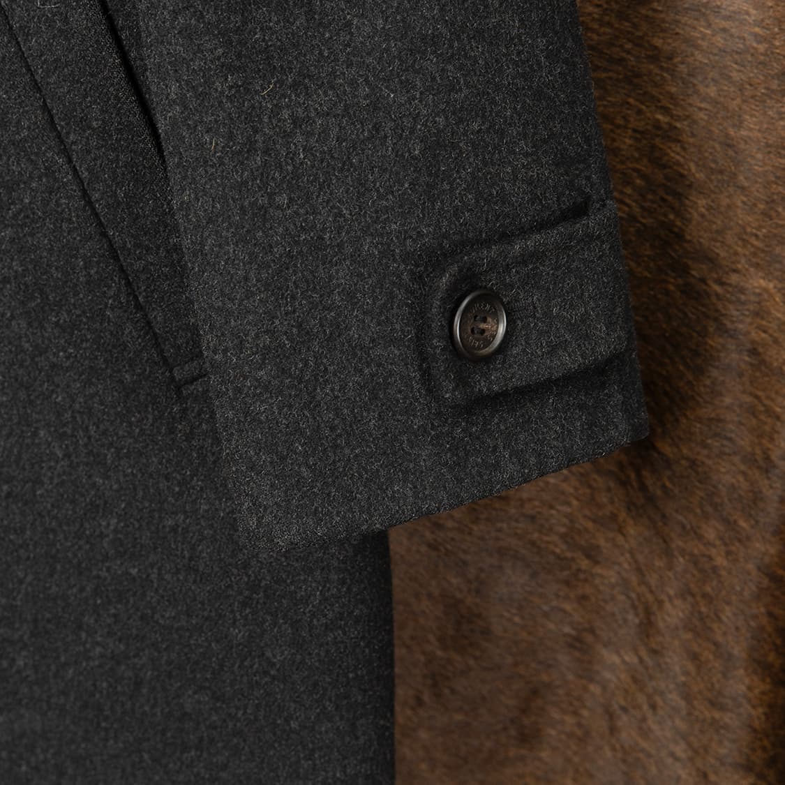 [오버95] 90s  YSL 입생로랑 뿌르옴므 울 캐시미어 하프코트  상품이미지5