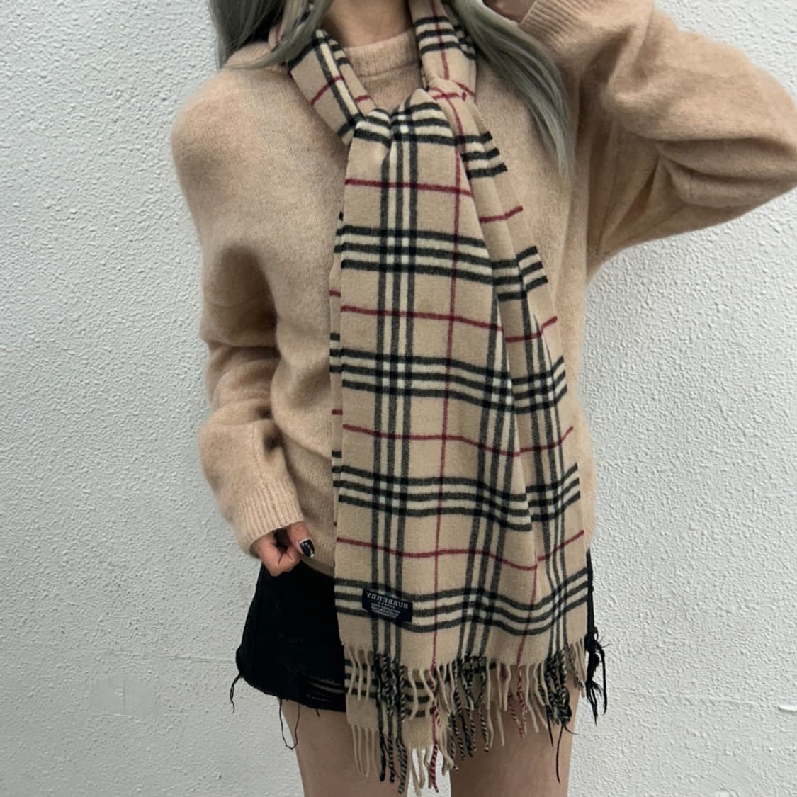 버버리 연베이지 노바체크 램스울 머플러 상품이미지1