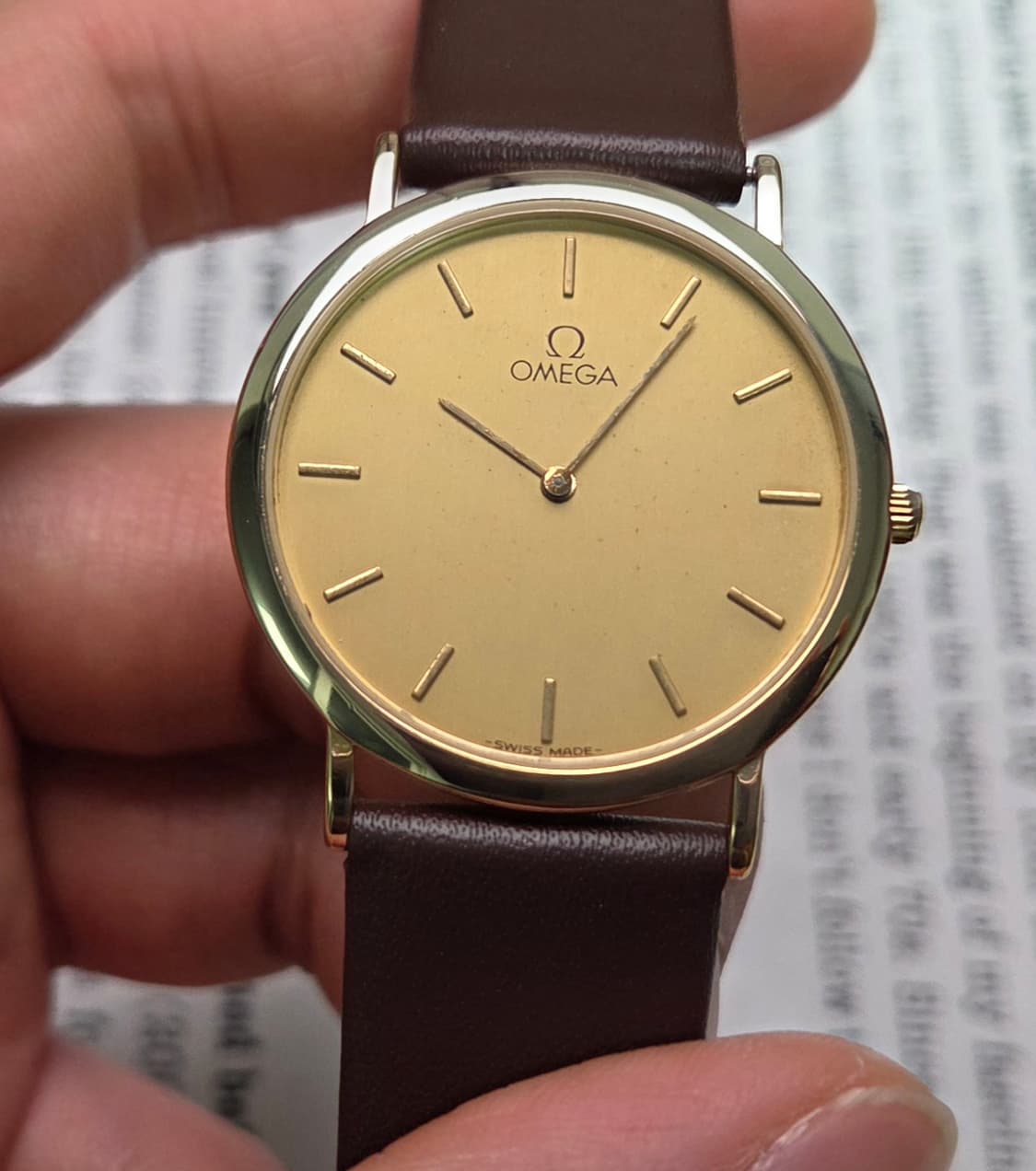 빈티지 오메가 드빌 오리지널 샴골판 논데이트 슬림쿼츠 (일자형 러그 ve 상품이미지2