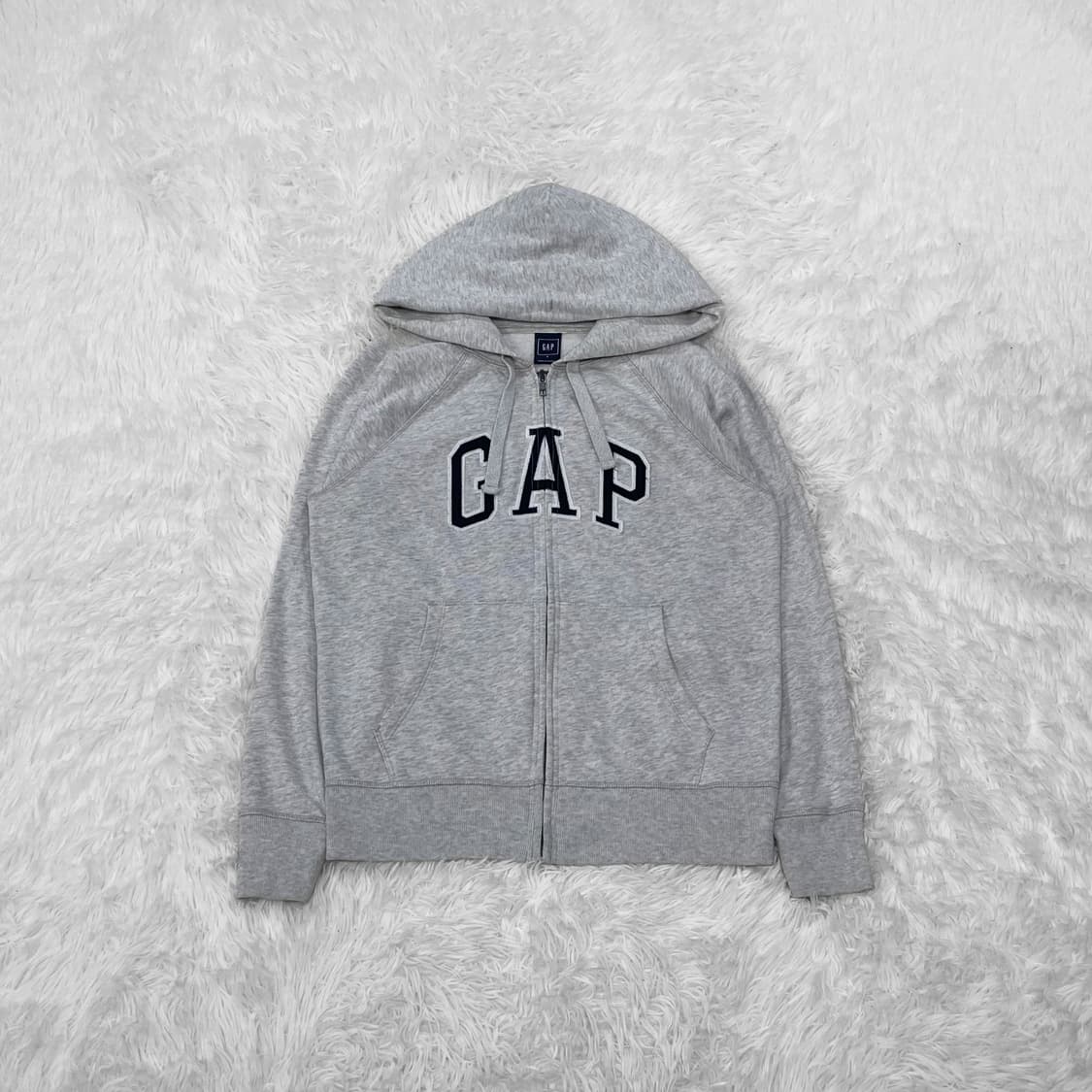 갭 GAP 스펠 로고 후드집업 그레이 상품이미지2