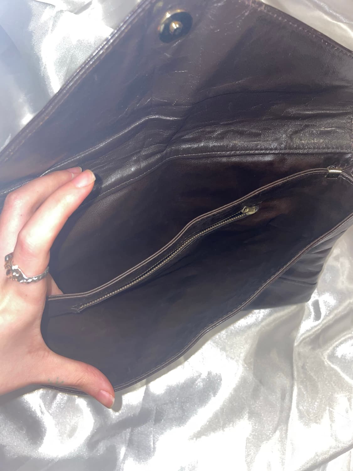 빈티지 가죽 편지봉투 백 상품이미지3