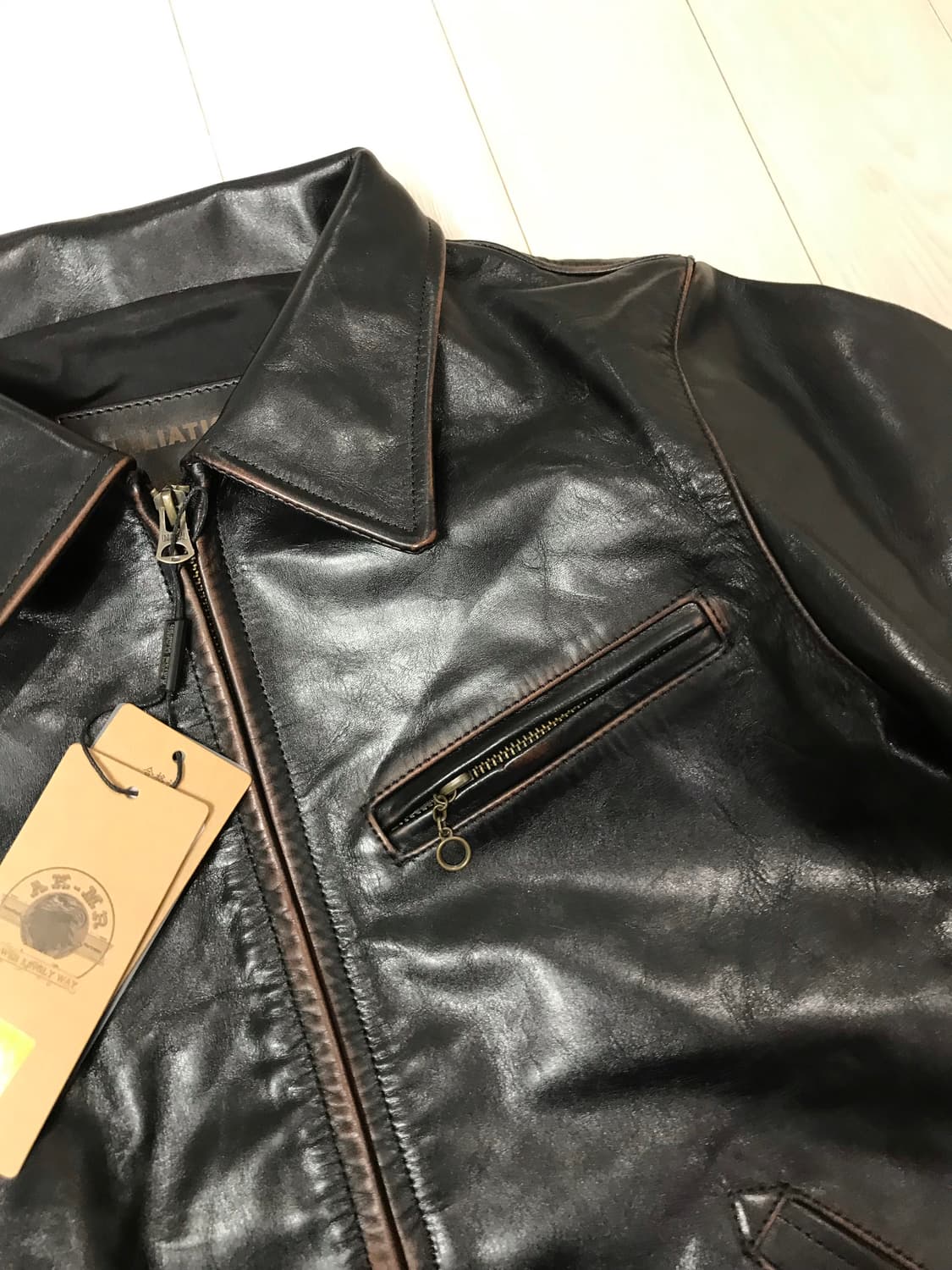 마스터레더 카페레이서 차심 카우하이드 소가죽 가죽 라이더 재킷 상품이미지4