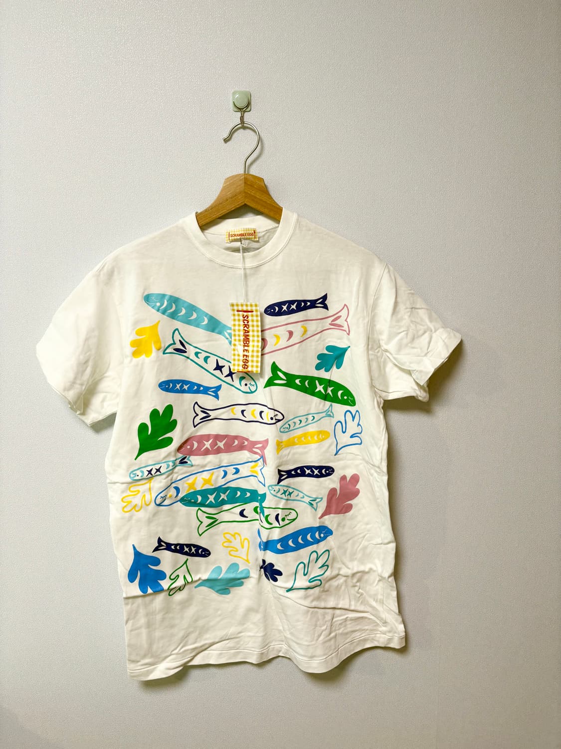 물고기 도톰 일본 빈티지 반팔 티셔츠 모리걸 상품이미지1