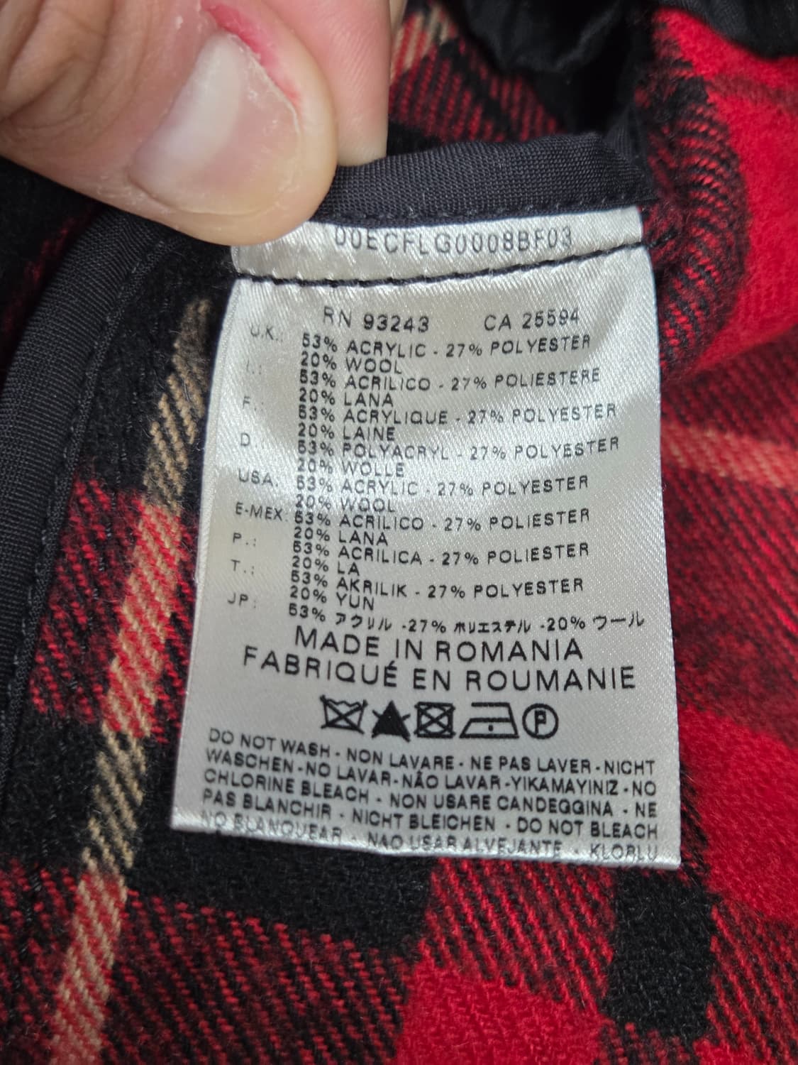 [디젤] 와이드 카라 타탄체크 사선 지퍼 벨티드 자켓 | A00156 상품이미지4