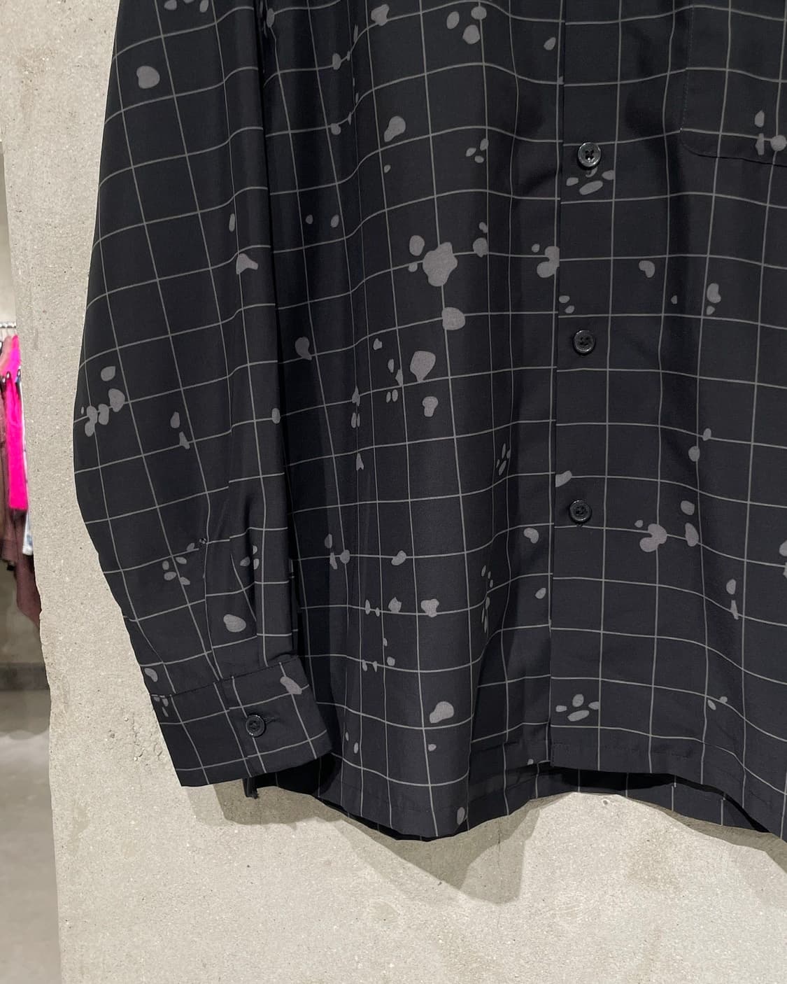 gu x 언더커버 블랙 블라치 폴리에스터 체크 셔츠 상품이미지4