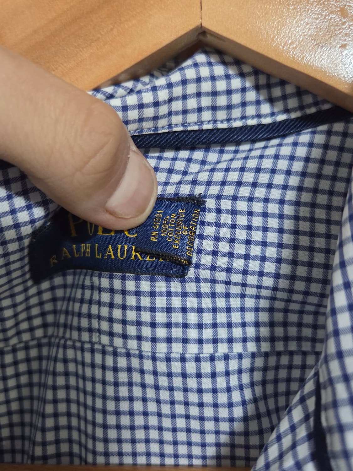 [폴로 랄프로렌] 스프레드 카라 미니 깅엄 체크 코튼 셔츠 | 00155 상품이미지4