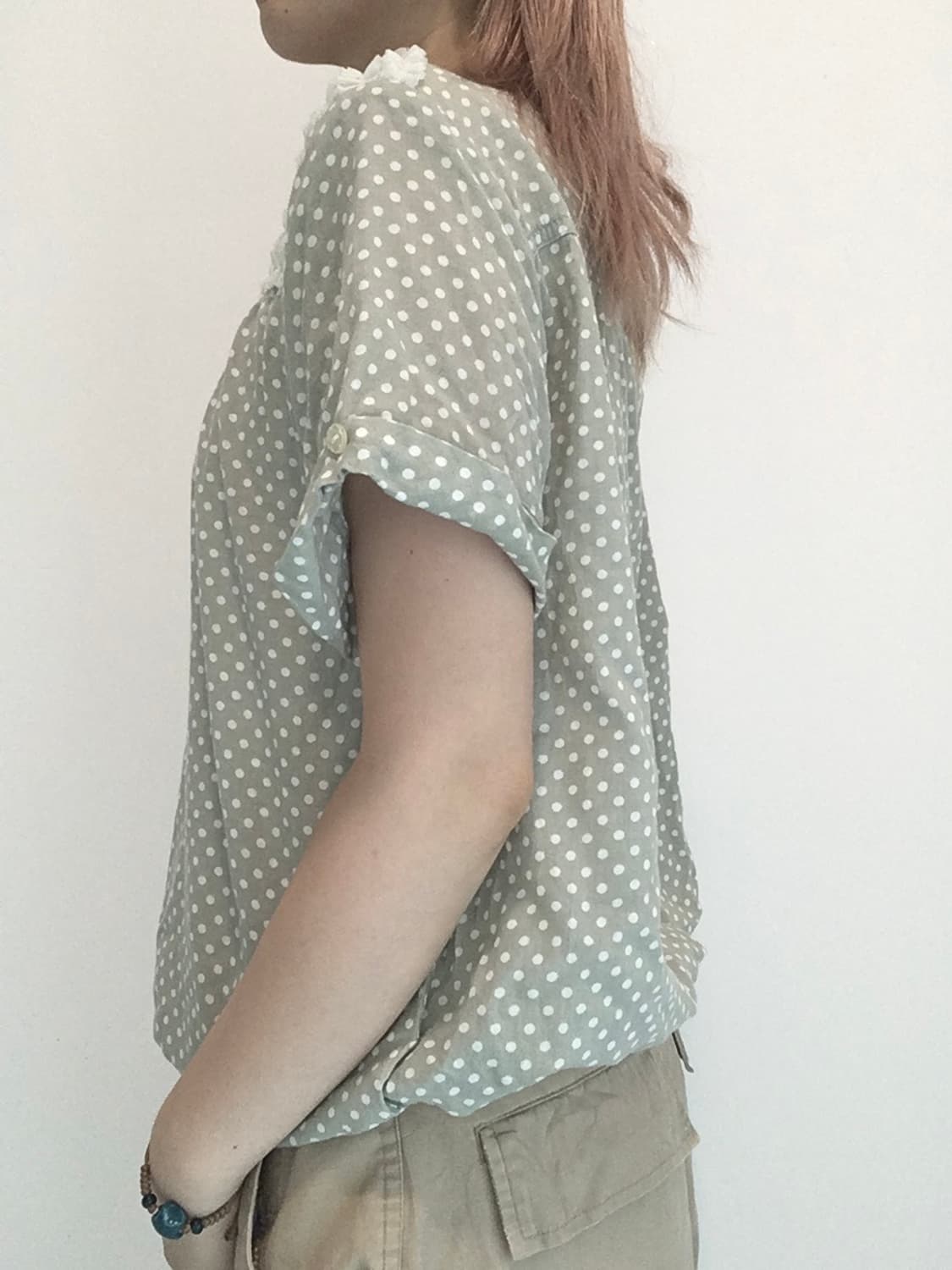 jpn vintage mint nerd frill blouse 상품이미지2