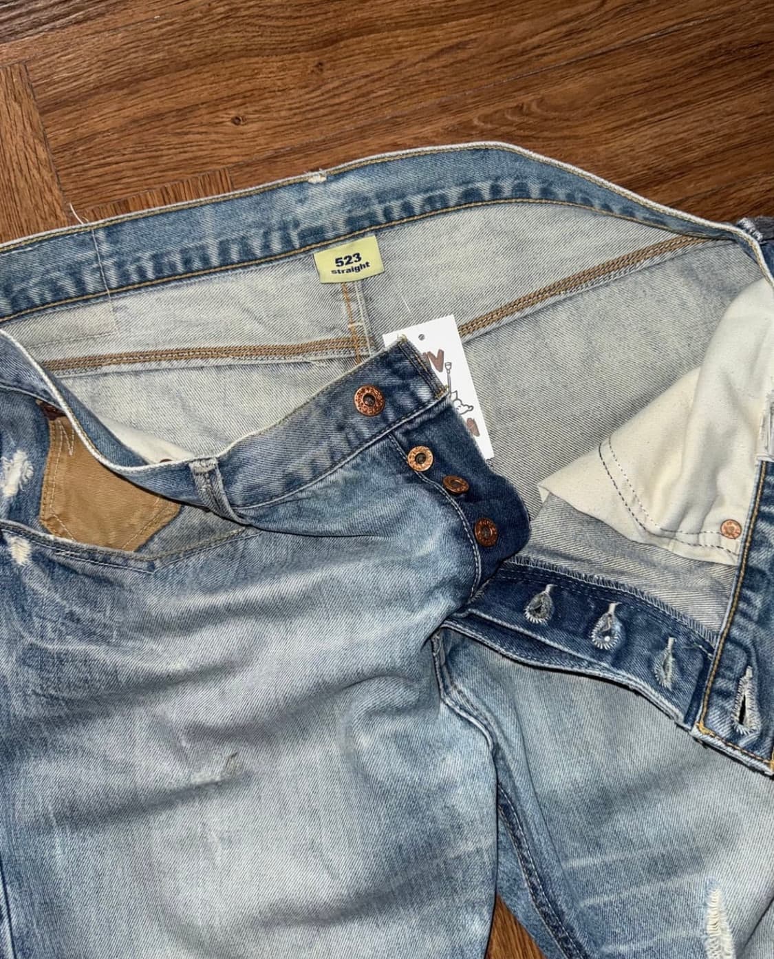 데미지 커스텀 리바이스 523 레귤러 스트레이트 핏 W34 L32 상품이미지4