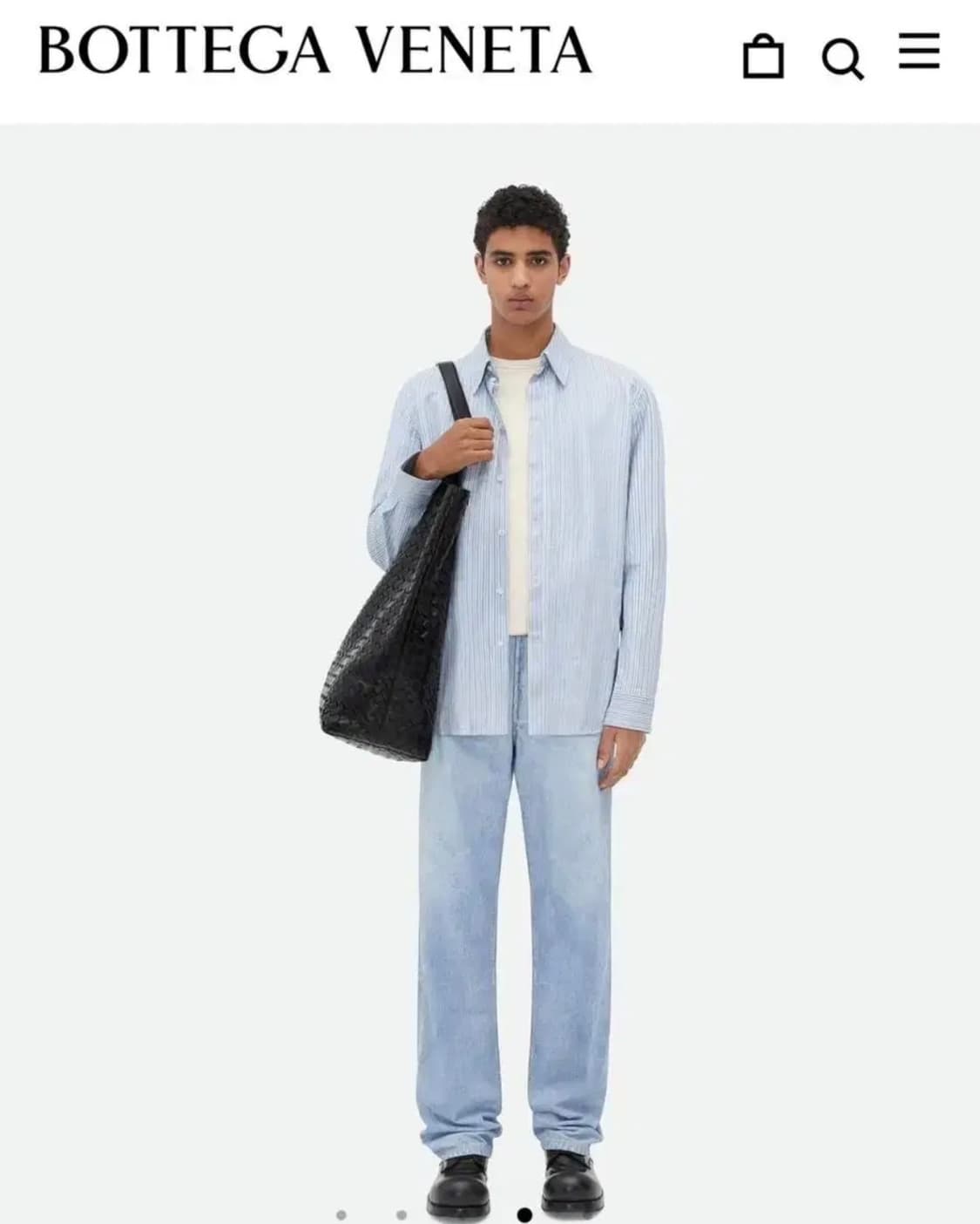 [미개봉 새상품] 보테가베네타 루즈핏 스트레이트 데님팬츠 라이트블루 44 상품이미지1