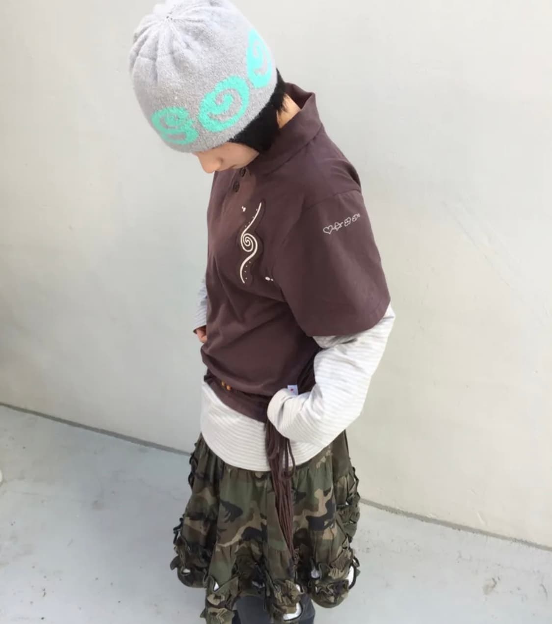 루나키후 모넬로 레이어드 스트라이프 롱슬리브 브라운 사이즈1 BROWN 상품이미지5