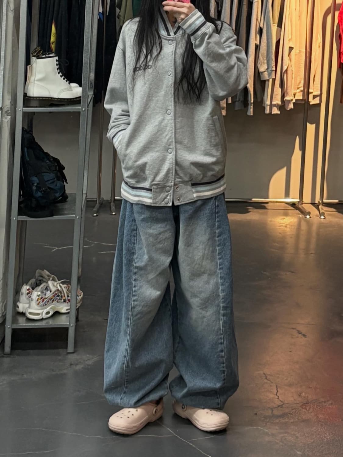 아디다스 코튼 그레이 백로고 자켓 A3174 상품이미지1