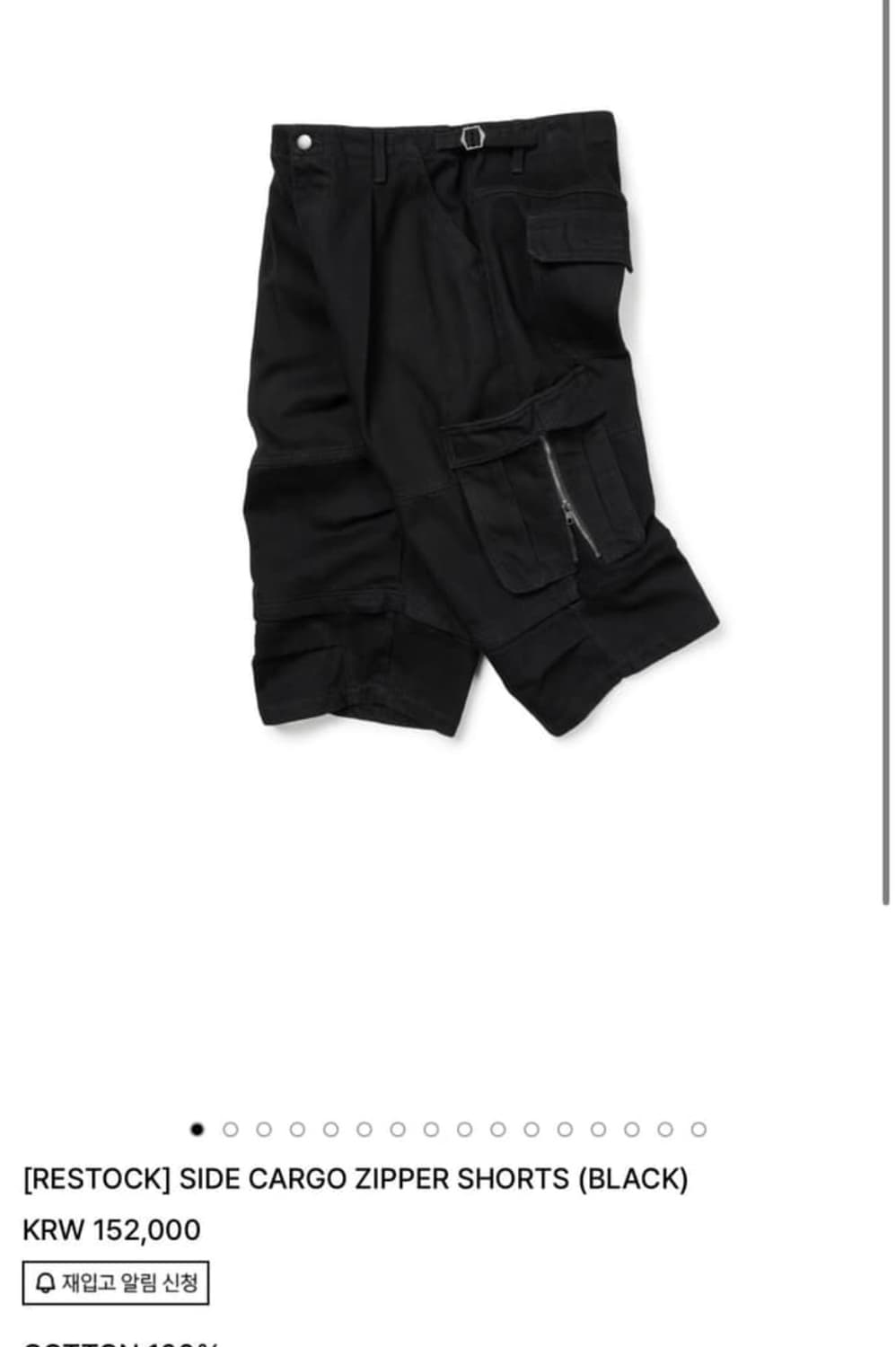 SIDE CARGO ZIPPER SHORTS (BLACK) 상품이미지1