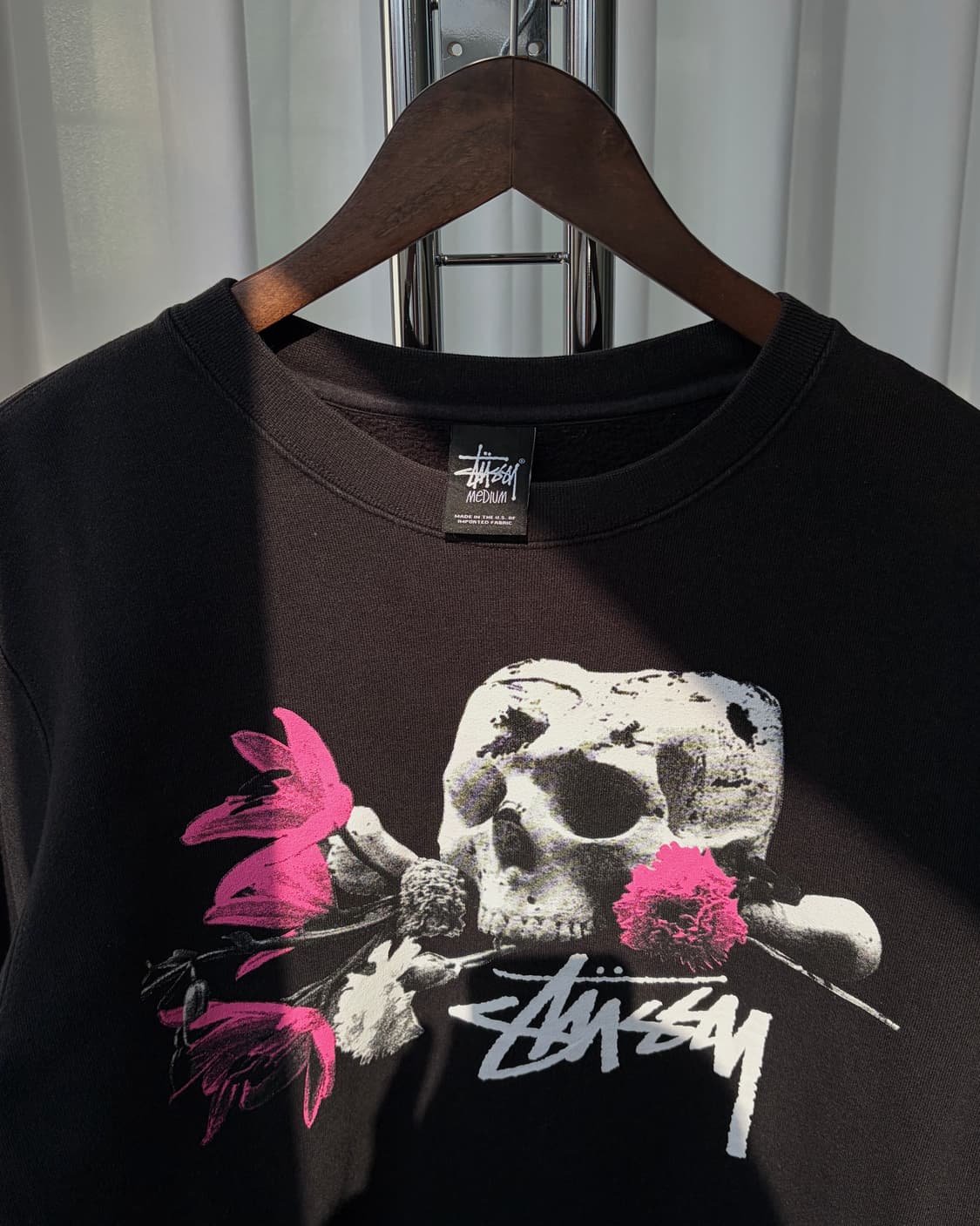 [M]스투시 스컬 프린팅 기모 맨투맨 스웻셔츠 상품이미지4