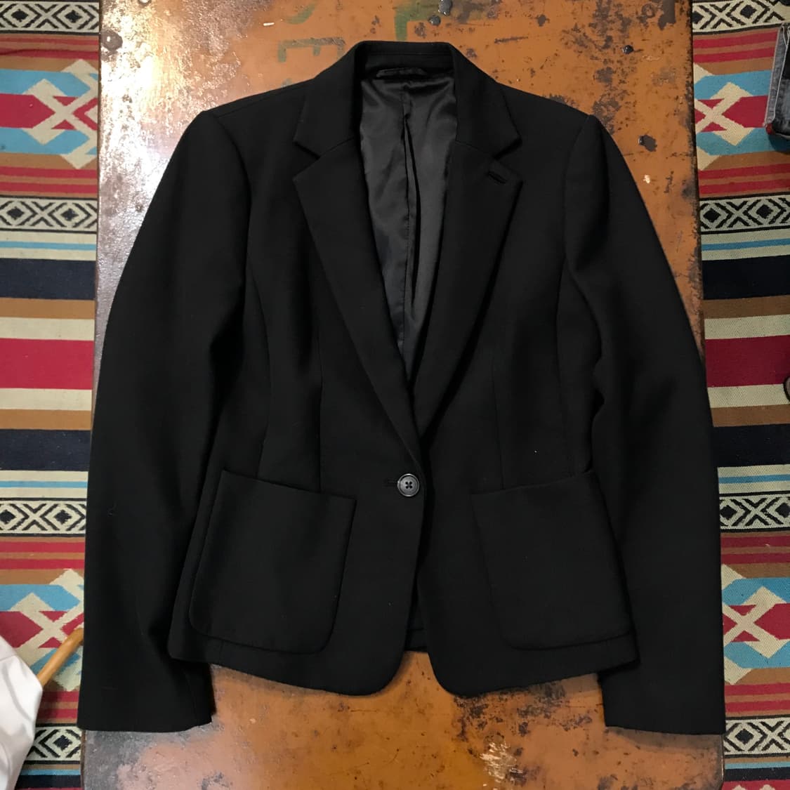 아르마니 익스체인지 블랙 원버튼 블레이저 자켓 여성 44 사이즈 상품이미지1
