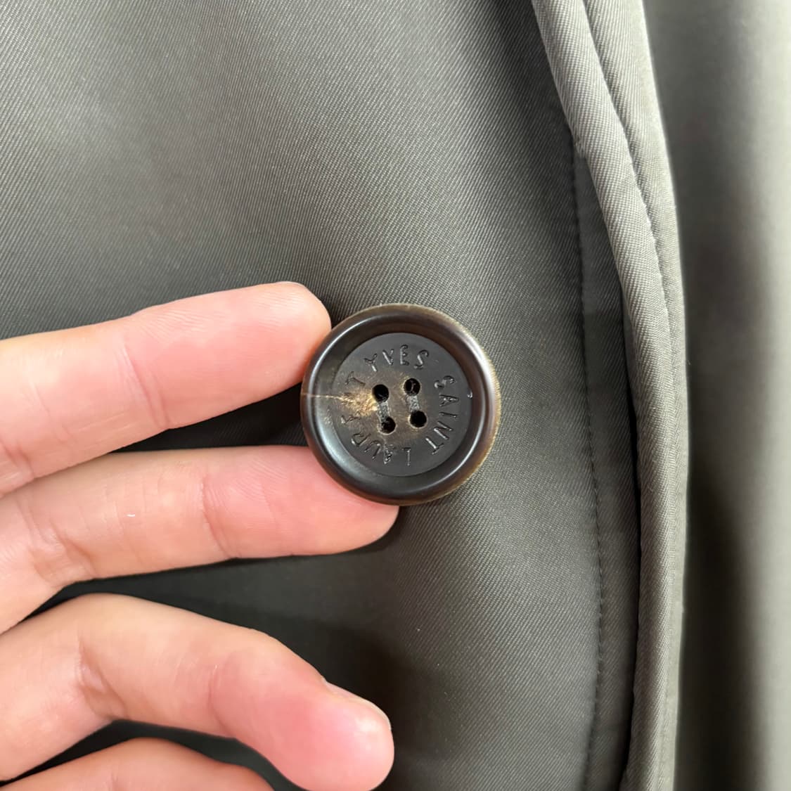 (L) 입생로랑 로고 자수 싱글 발마칸 코트 상품이미지6