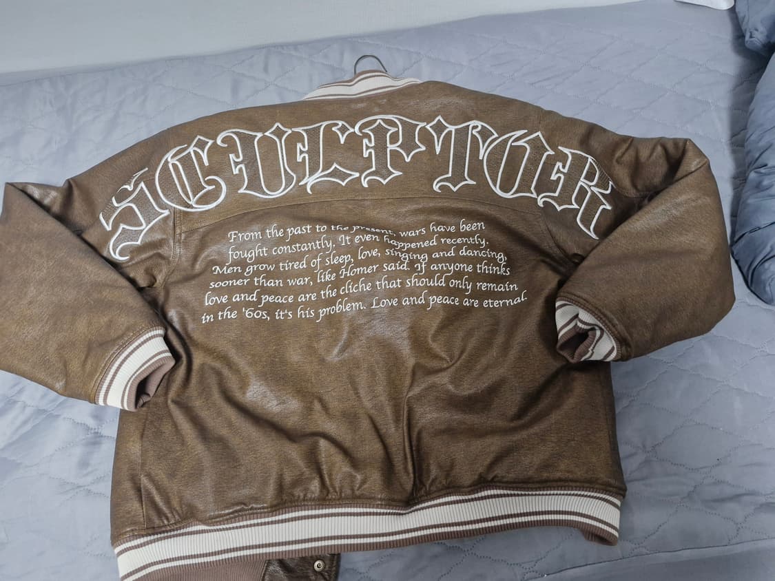 스컬프터 레더 바시티 자켓 l 상품이미지1