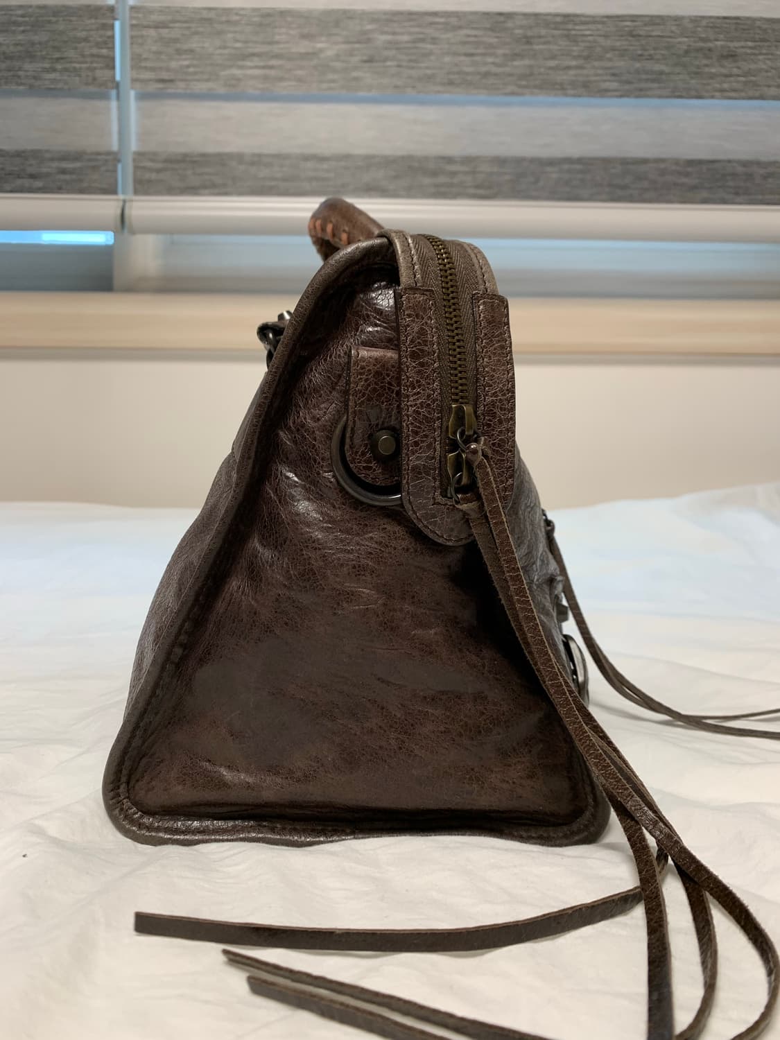 희귀 발렌시아가 시티백 모터백 엔틱브라운 라지 상품이미지4