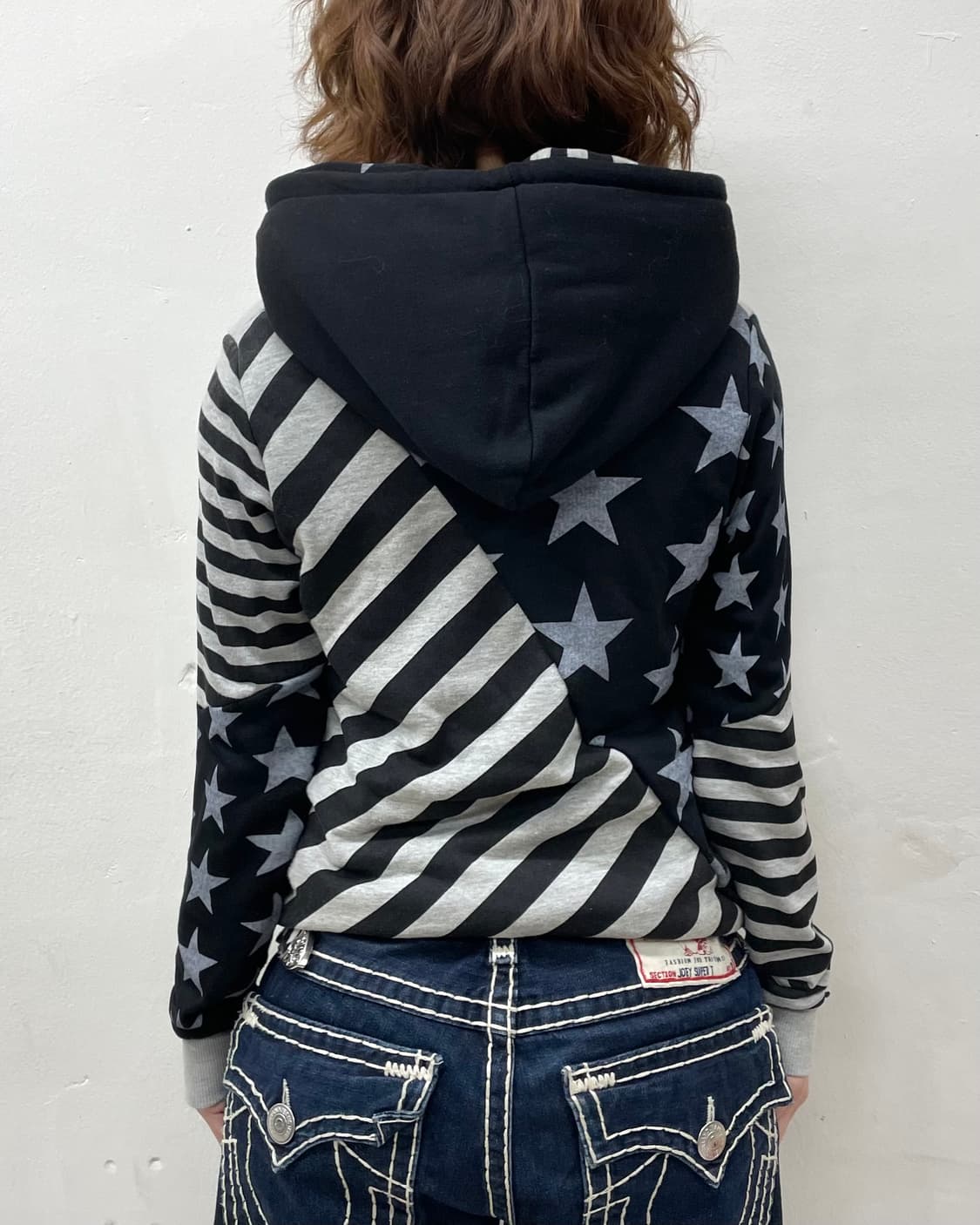 Blue Moon Star Gray Hooded Zip-Up 상품이미지3