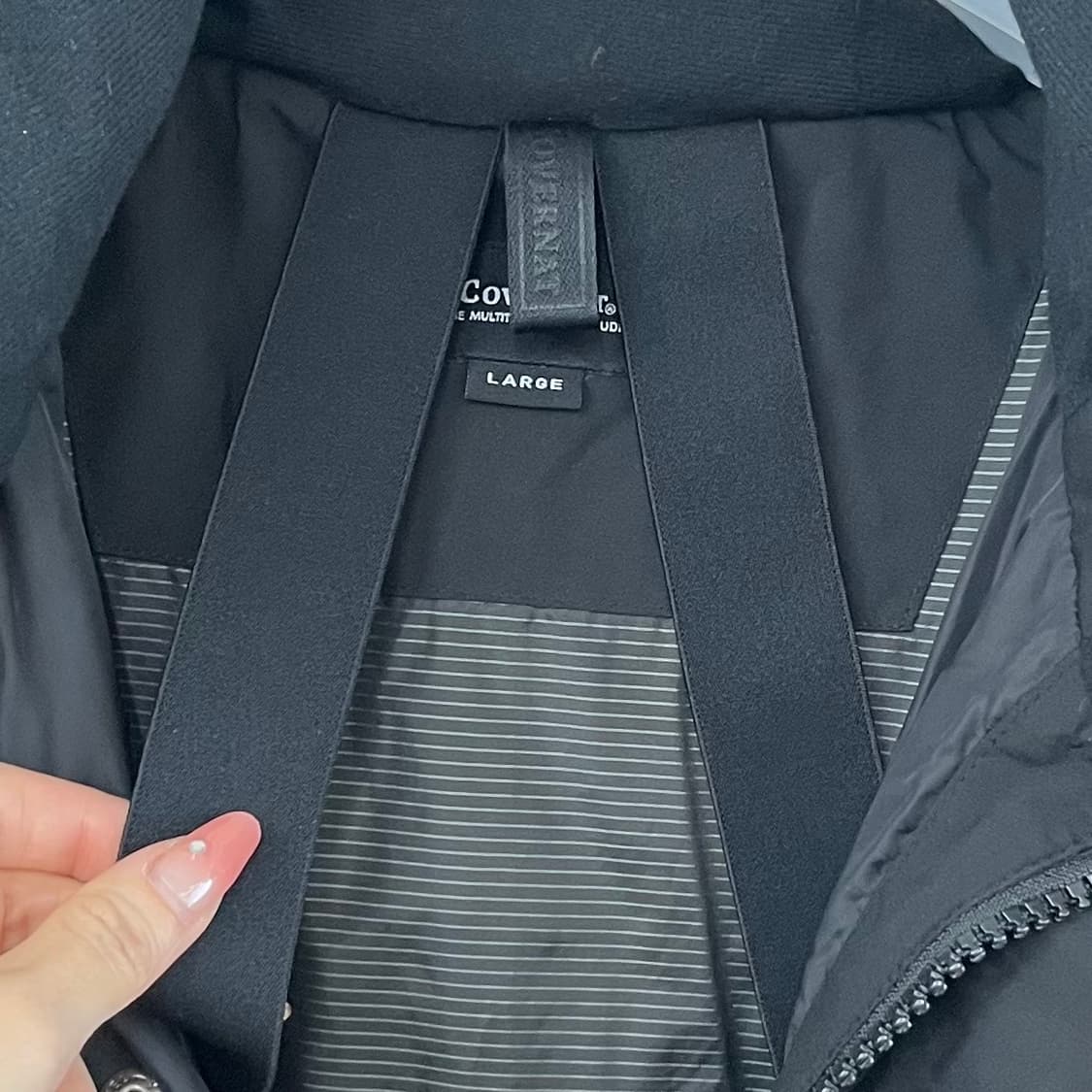 커버낫 빅로고 덕다운 블랙 롱패딩 상품이미지9