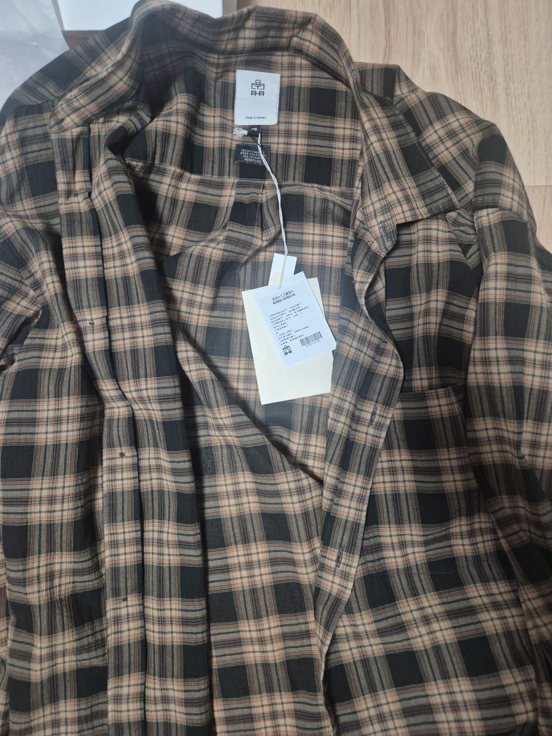 (새상품) 폴리테루 컨트리체크셔츠 오렌즈 4사이즈 상품이미지1