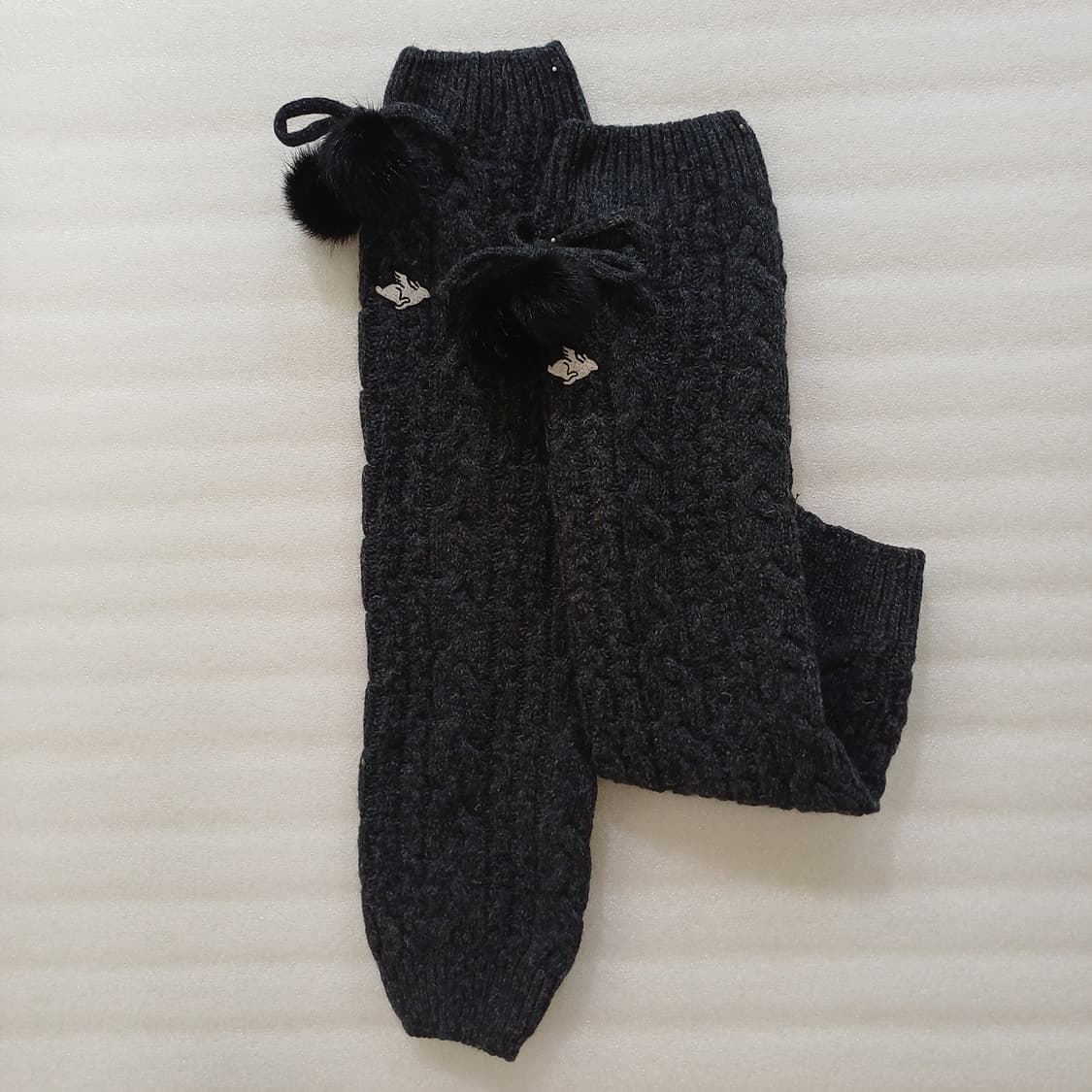 파리게이츠 골프 밍크방울 울 니트 레그워머 롱 발토시 사랑봉봉 상품이미지1