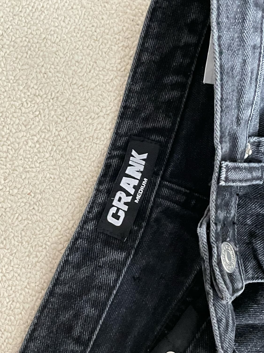 크랭크 흑청 데님 부츠컷 팬츠 M 새상품 상품이미지4