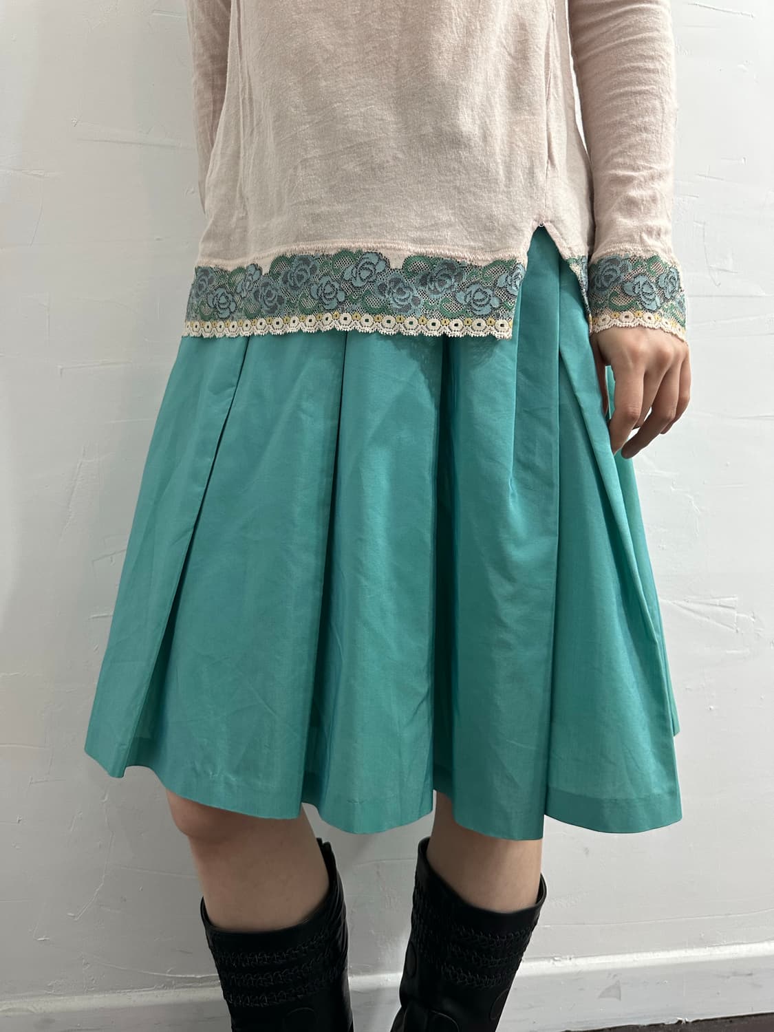 mint pleats skirt 상품이미지4