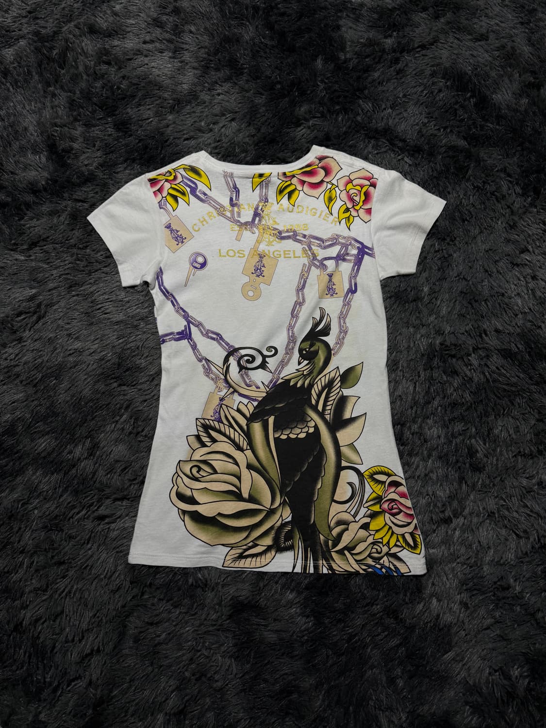 Ed Hardy 올드스쿨 공작새 프린팅&큐빅 반팔 상품이미지6