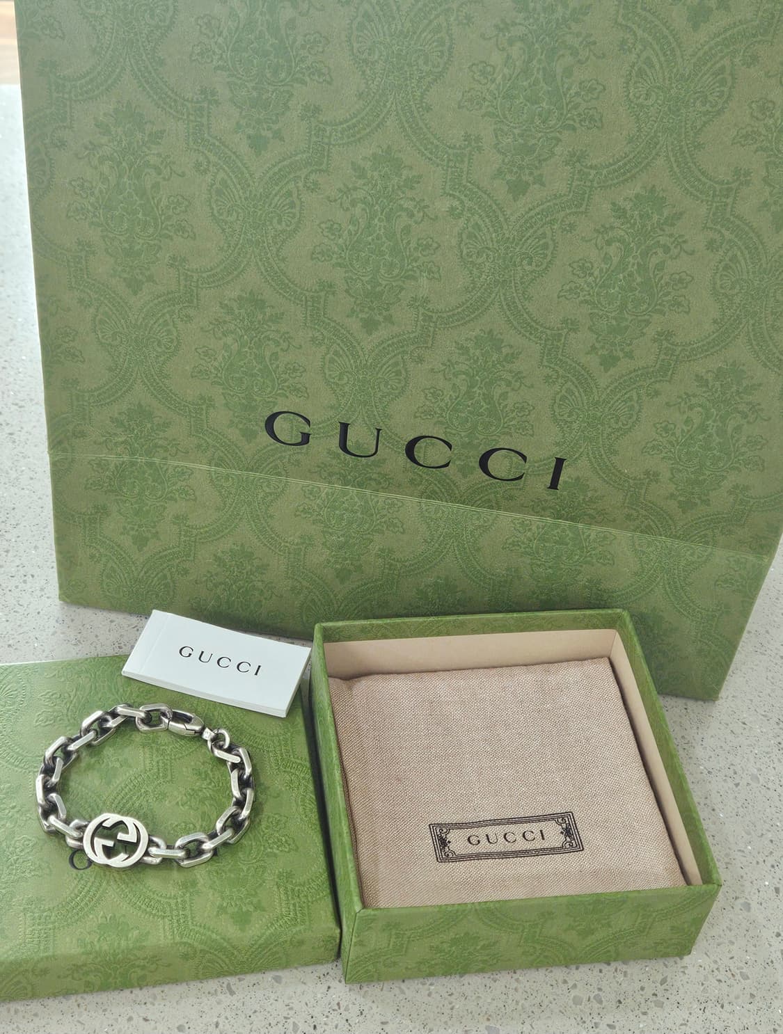 구찌 인터로킹 G 와이드 팔찌 17사이즈 [정품] 상품이미지3