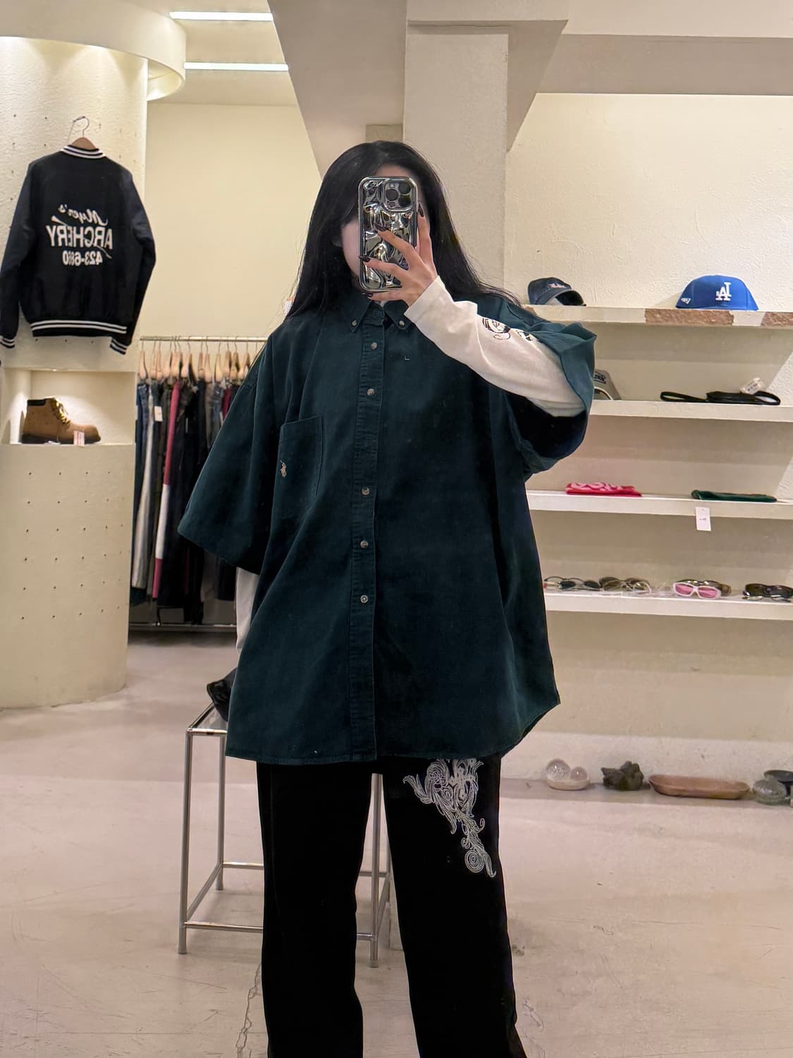 폴로랄프로렌 포니 박시핏 반팔 셔츠 그린 U1240 상품이미지1