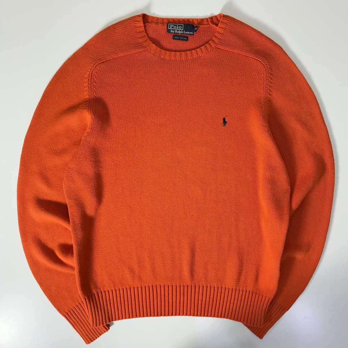  Polo  폴로 랄프로렌 자수 코튼 오렌지 니트 스웨터 상품이미지1