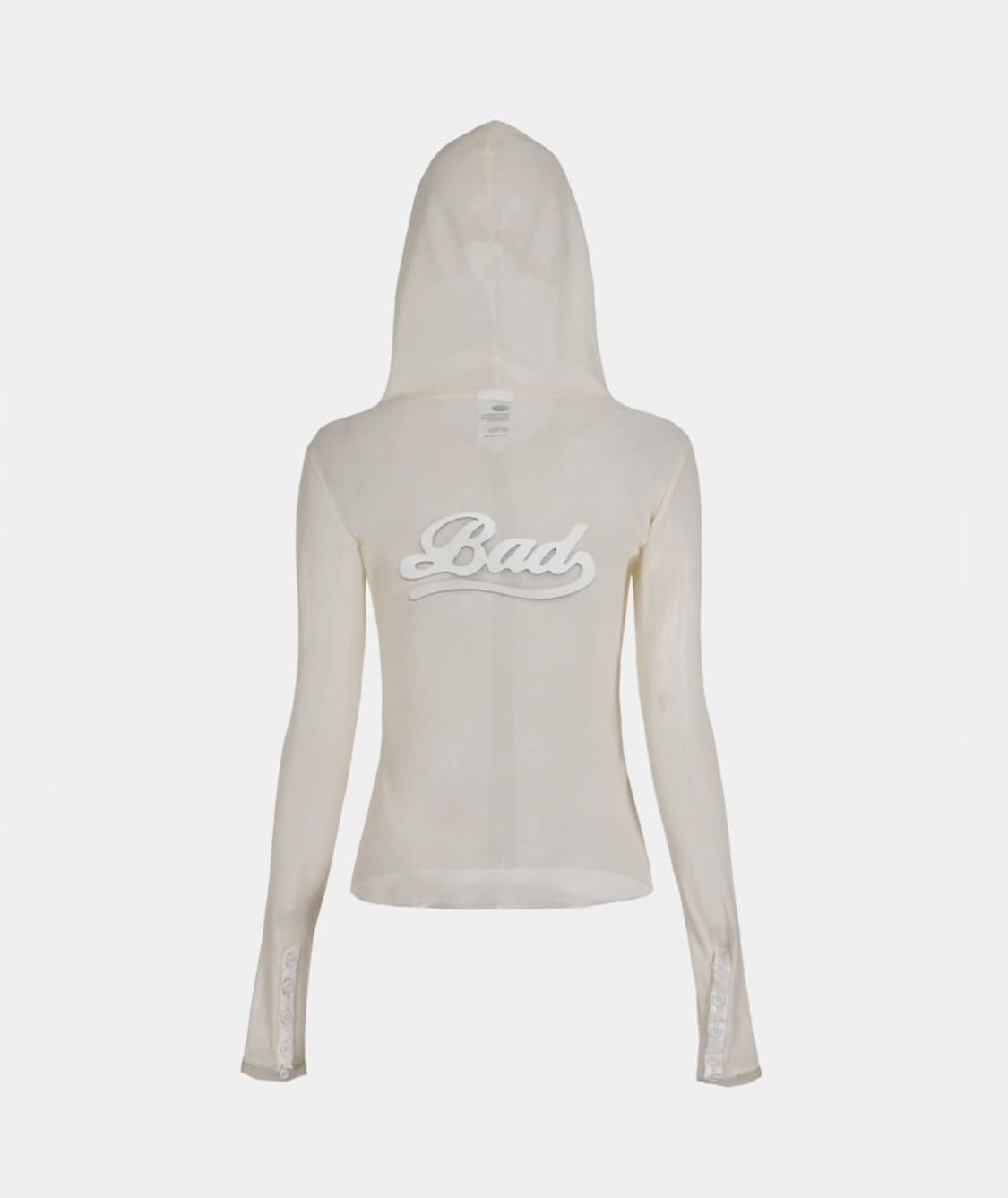 배드블러드 브리즈 버튼 업 메쉬 후드 가디건 시스루 집업 상품이미지2